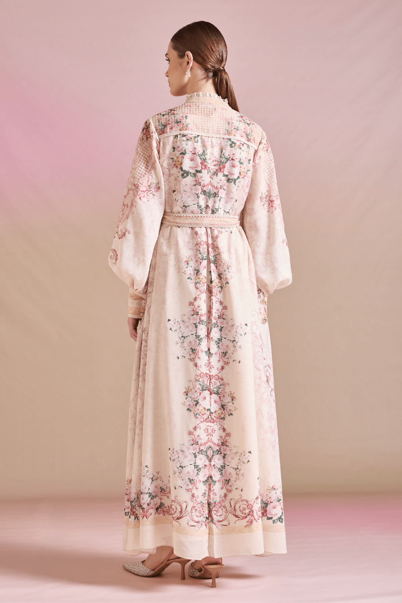 evening caftan dress Pankaj & Nidhi: Floral Caftan Dress