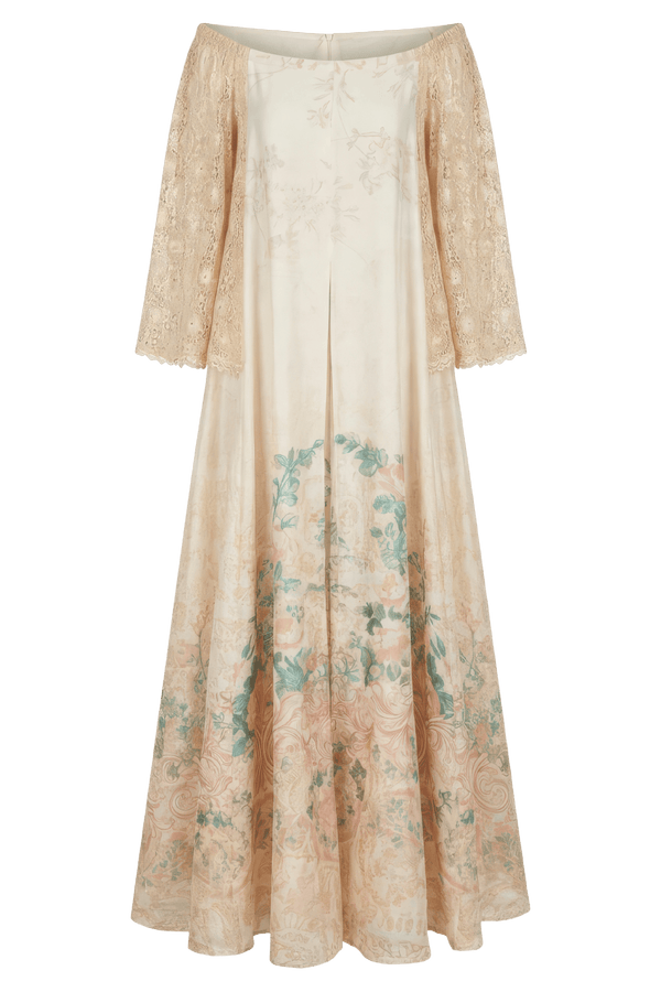 pankaj & nidhi long-sleeve maxi dress Pankaj & Nidhi Long-Sleeve Belted Maxi Dress