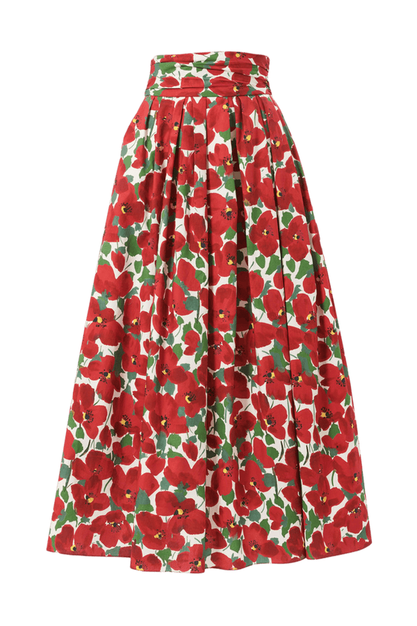 Floral - Print Cummerbund Midi Skirt - ALBOUSHIYA - district 5 - dubai - riyadh - abaya - dresses - designers - evening wear - luxury - elegance - craftsmanship - gowns - cocktail dresses - collections - georges