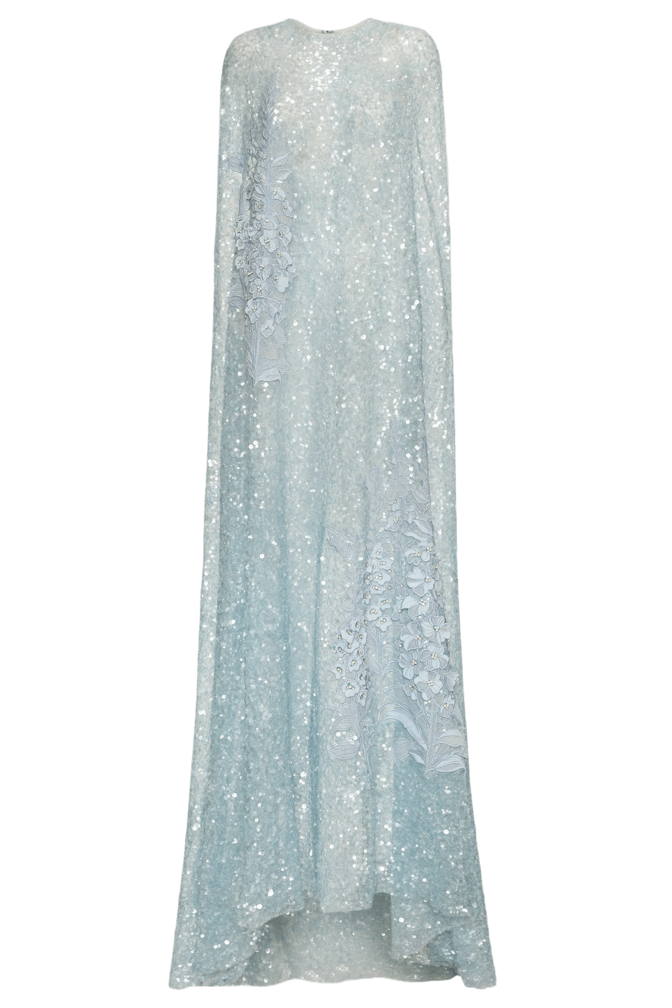 Foxglove Embroidered Sequin Tulle Caftan - ALBOUSHIYA - district 5 - dubai - riyadh - abaya - dresses - designers - evening wear - luxury - elegance - craftsmanship - gowns - cocktail dresses - collections - georges
