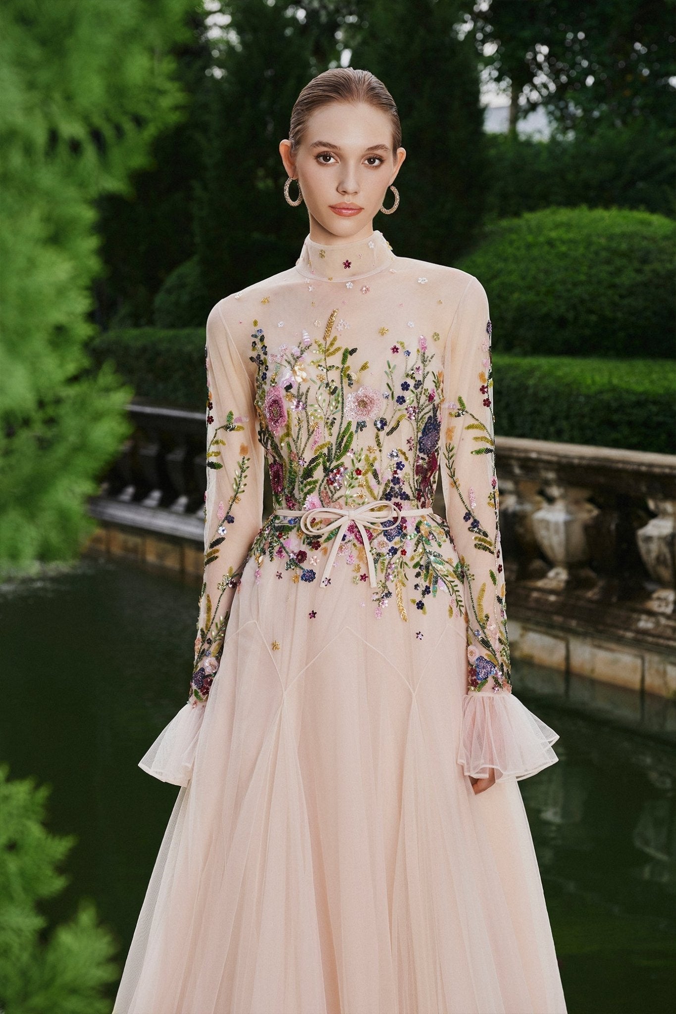 Garden of Whimsy Gown - ALBOUSHIYA - district 5 - dubai - riyadh - abaya - dresses - designers - evening wear - luxury - elegance - craftsmanship - gowns - cocktail dresses - collections - georges