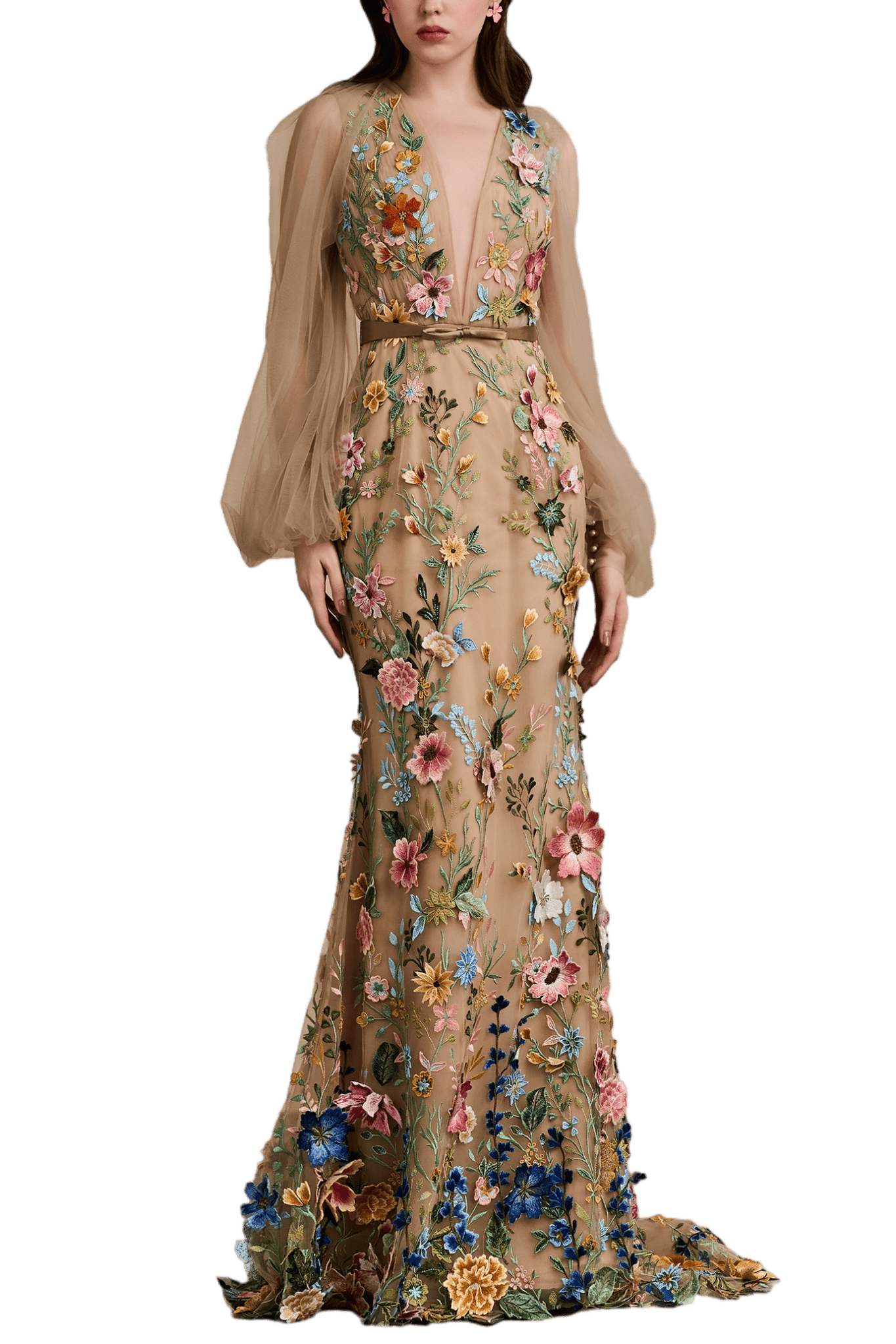 Garden Reverie Gown - ALBOUSHIYA - district 5 - dubai - riyadh - abaya - dresses - designers - evening wear - luxury - elegance - craftsmanship - gowns - cocktail dresses - collections - georges