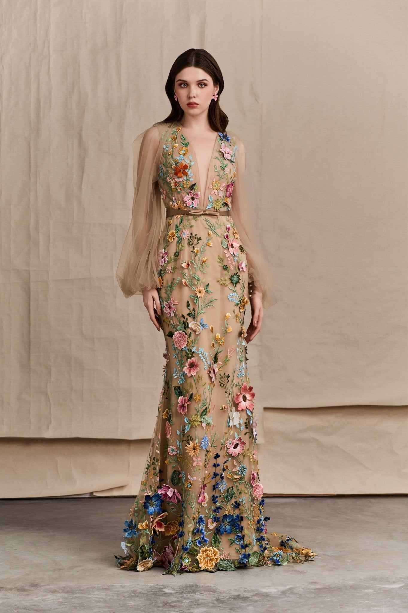 Garden Reverie Gown - ALBOUSHIYA - district 5 - dubai - riyadh - abaya - dresses - designers - evening wear - luxury - elegance - craftsmanship - gowns - cocktail dresses - collections - georges