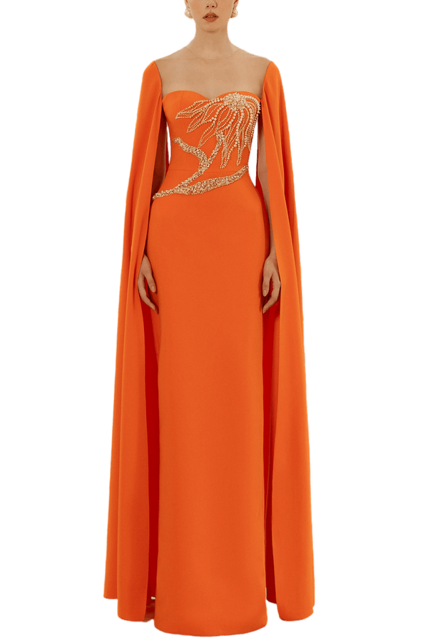 Genevieve Crepe Dress - ALBOUSHIYA - district 5 - dubai - riyadh - abaya - dresses - designers - evening wear - luxury - elegance - craftsmanship - gowns - cocktail dresses - collections - georges