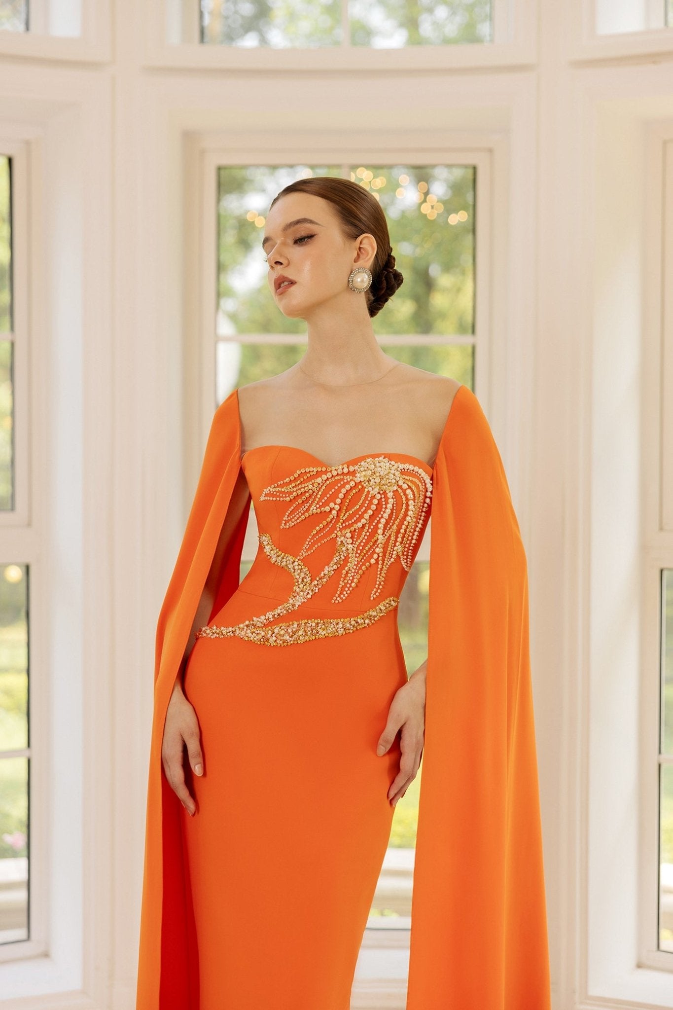 Genevieve Crepe Dress - ALBOUSHIYA - district 5 - dubai - riyadh - abaya - dresses - designers - evening wear - luxury - elegance - craftsmanship - gowns - cocktail dresses - collections - georges