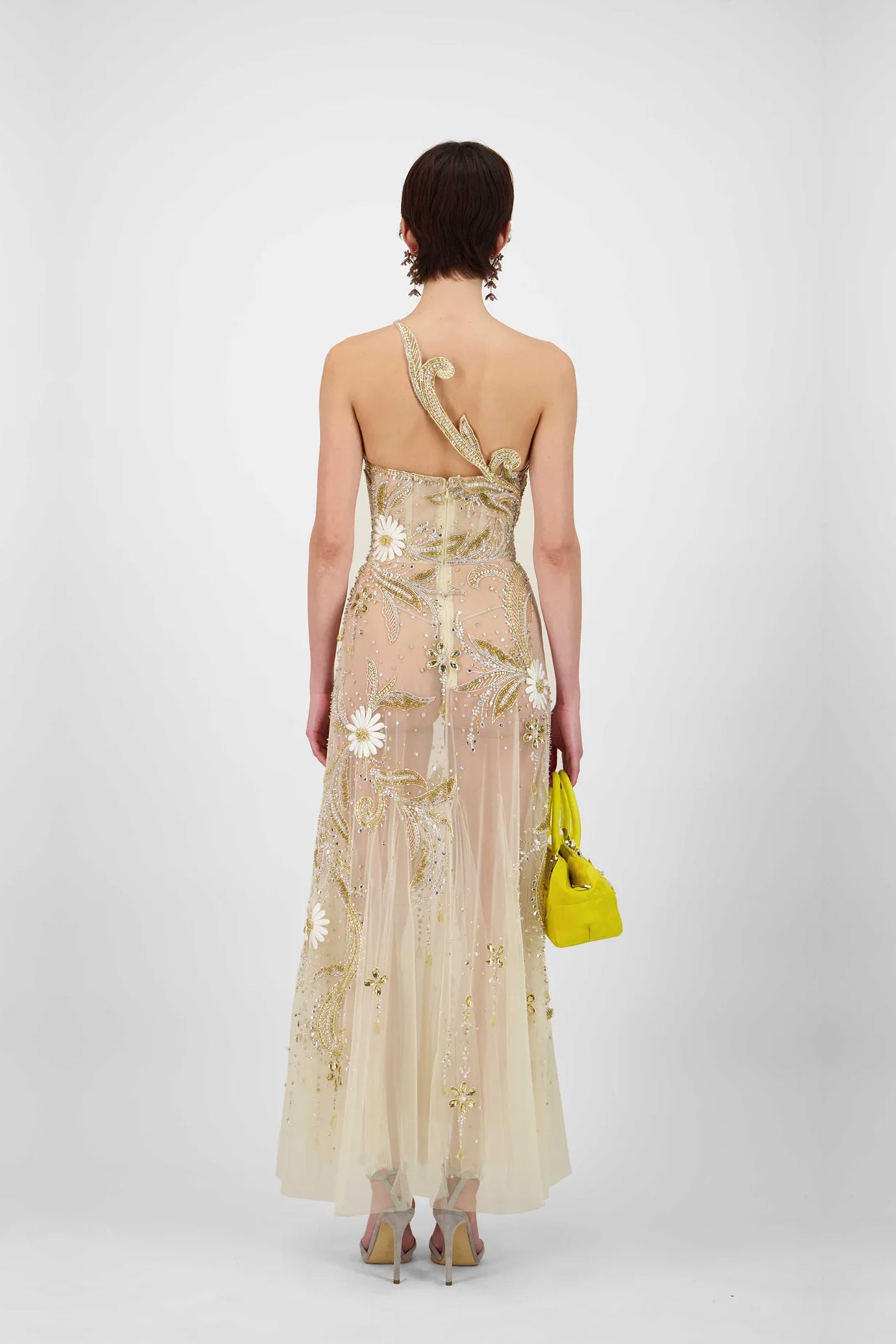 Strapless Tulle Midi Dress
