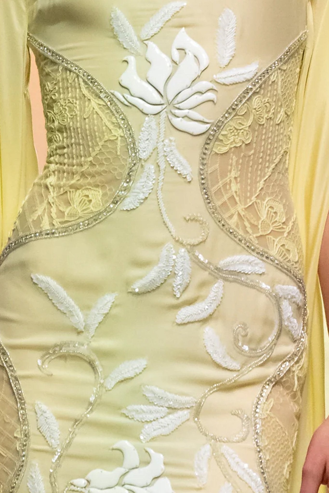 Georgette Beaded Floral Dress - ALBOUSHIYA - district 5 - dubai - riyadh - abaya - dresses - designers - evening wear - luxury - elegance - craftsmanship - gowns - cocktail dresses - collections - georges