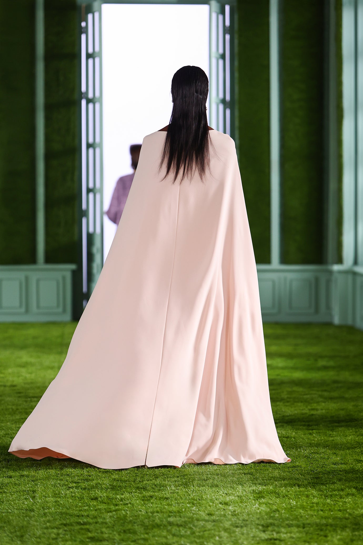 Crepe Dress with an Asymmetrical Neckline