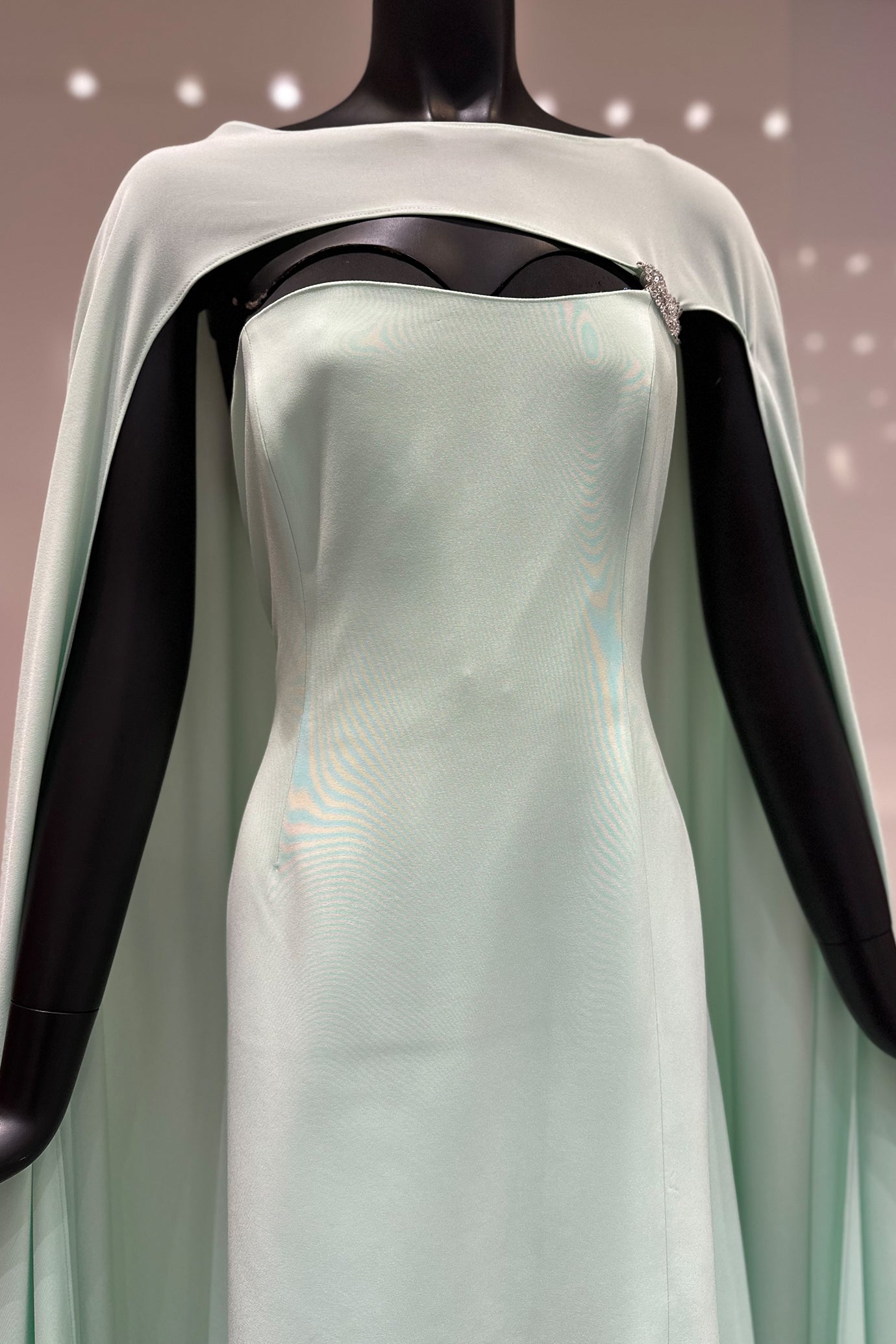 Crepe Dress with an Asymmetrical Neckline