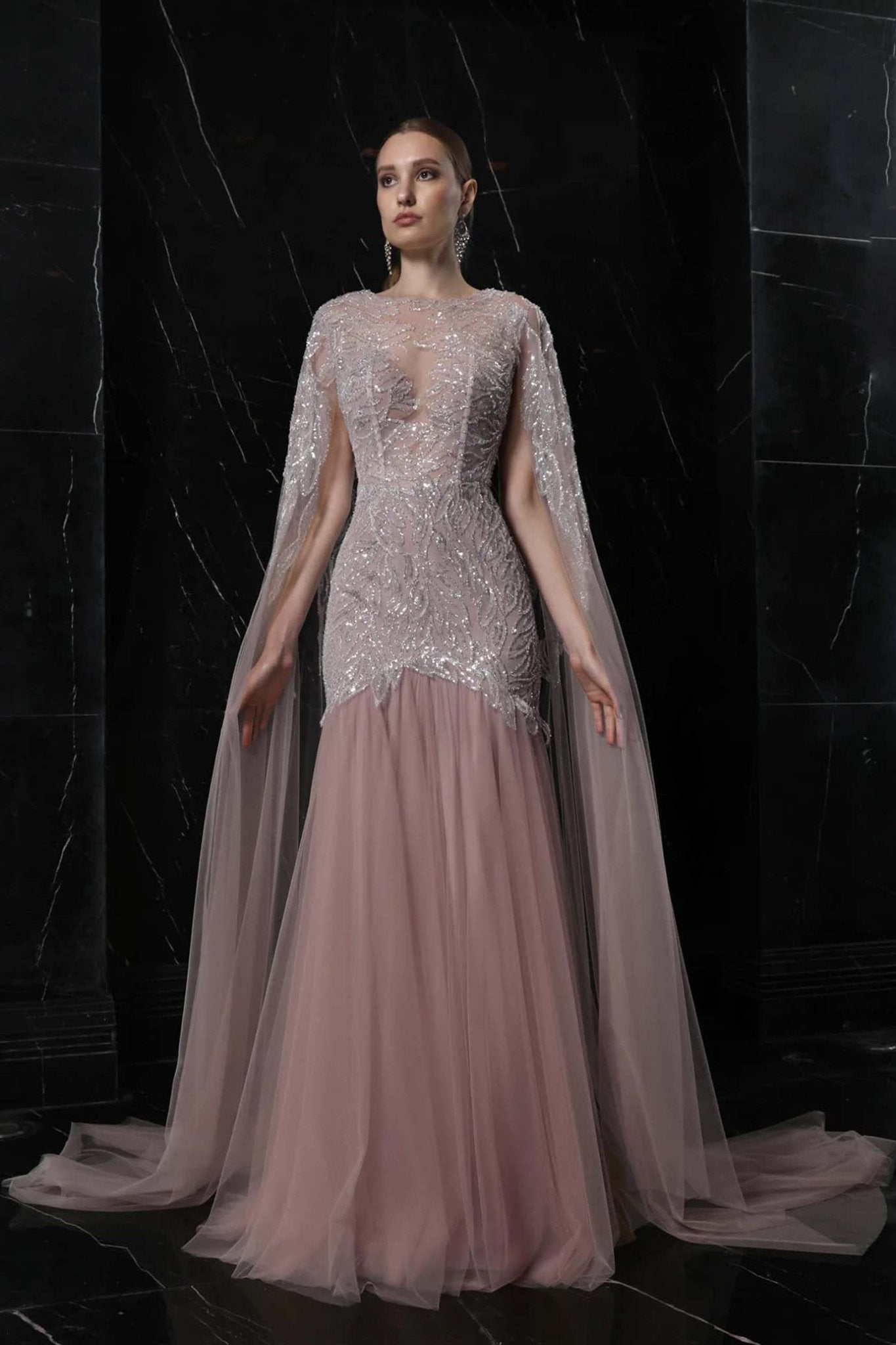 Glimmering Elegance - ALBOUSHIYA - district 5 - dubai - riyadh - abaya - dresses - designers - evening wear - luxury - elegance - craftsmanship - gowns - cocktail dresses - collections - georges