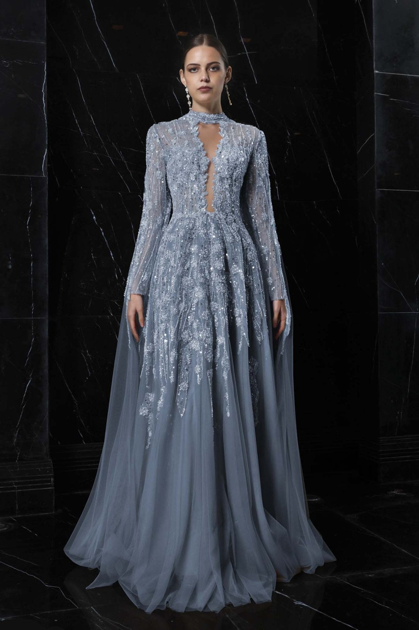 Glimmering Grace Gown - ALBOUSHIYA - district 5 - dubai - riyadh - abaya - dresses - designers - evening wear - luxury - elegance - craftsmanship - gowns - cocktail dresses - collections - georges