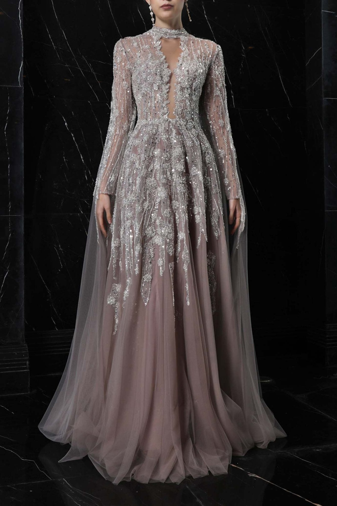 Glimmering Grace Gown - ALBOUSHIYA - district 5 - dubai - riyadh - abaya - dresses - designers - evening wear - luxury - elegance - craftsmanship - gowns - cocktail dresses - collections - georges