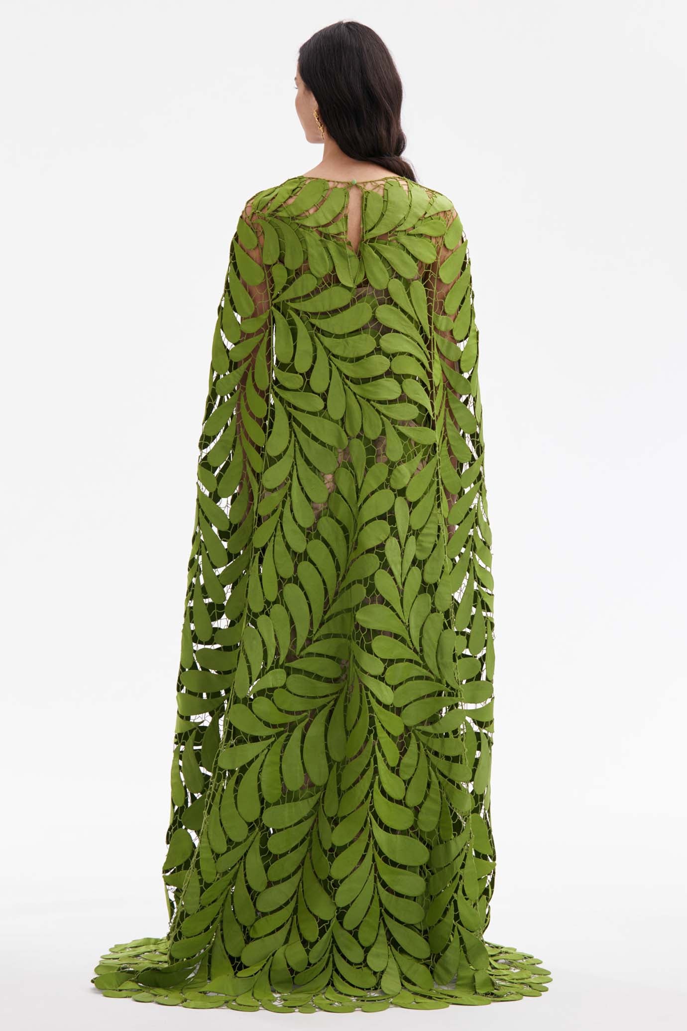 Fern Embroidered Faille Caftan