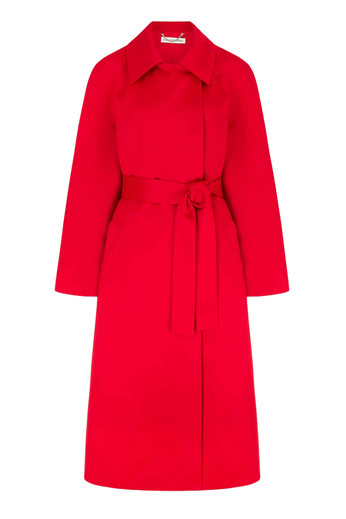 Hasina Coat in Bright Red Doppio Satin - ALBOUSHIYA - district 5 - dubai - riyadh - abaya - dresses - designers - evening wear - luxury - elegance - craftsmanship - gowns - cocktail dresses - collections - georges