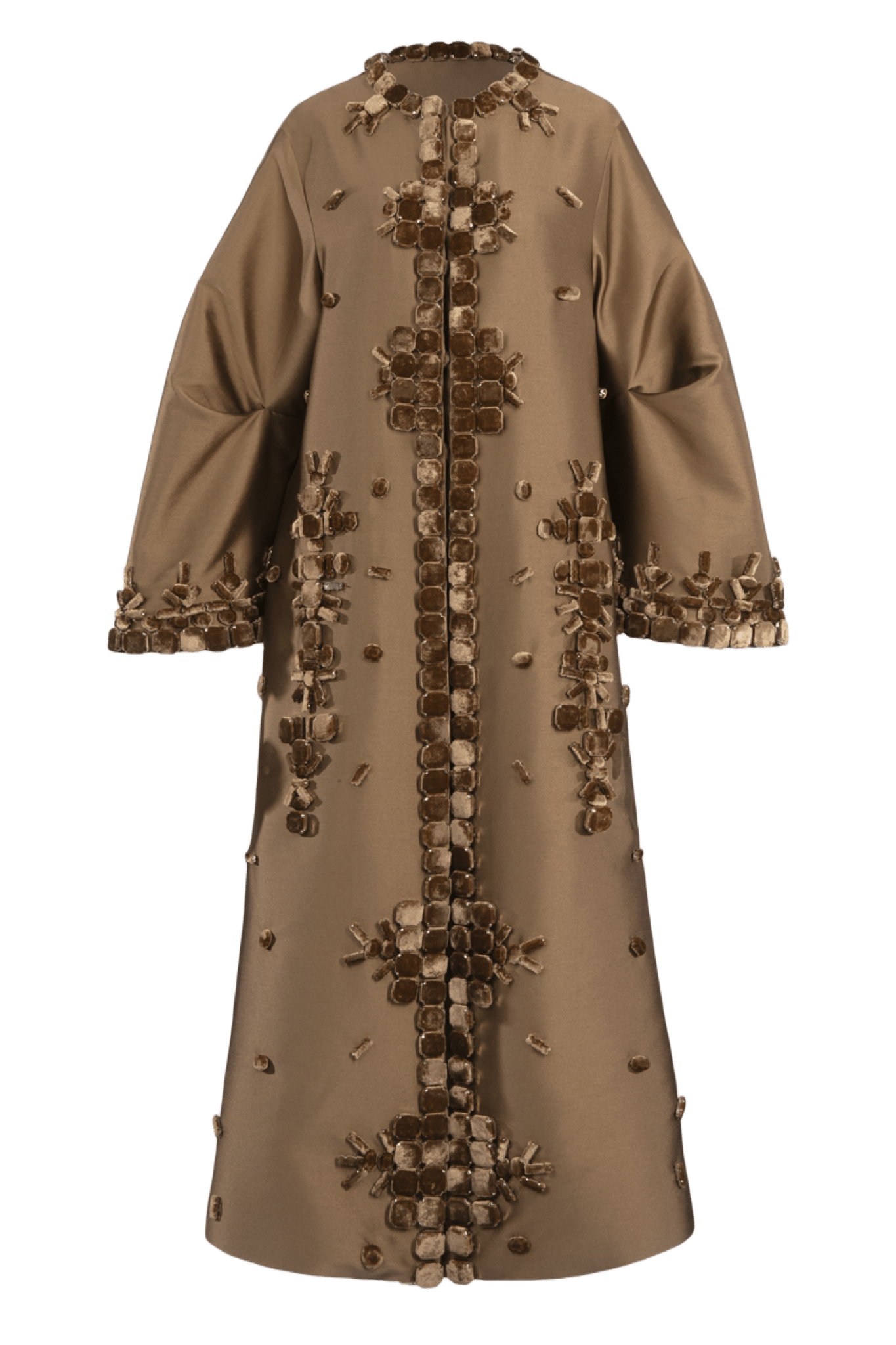 Hayzel Taffeta Coat - ALBOUSHIYA - district 5 - dubai - riyadh - abaya - dresses - designers - evening wear - luxury - elegance - craftsmanship - gowns - cocktail dresses - collections - georges