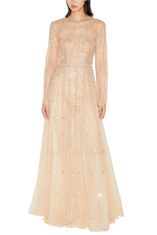 Anissa Gown Nude Embellished Tulle