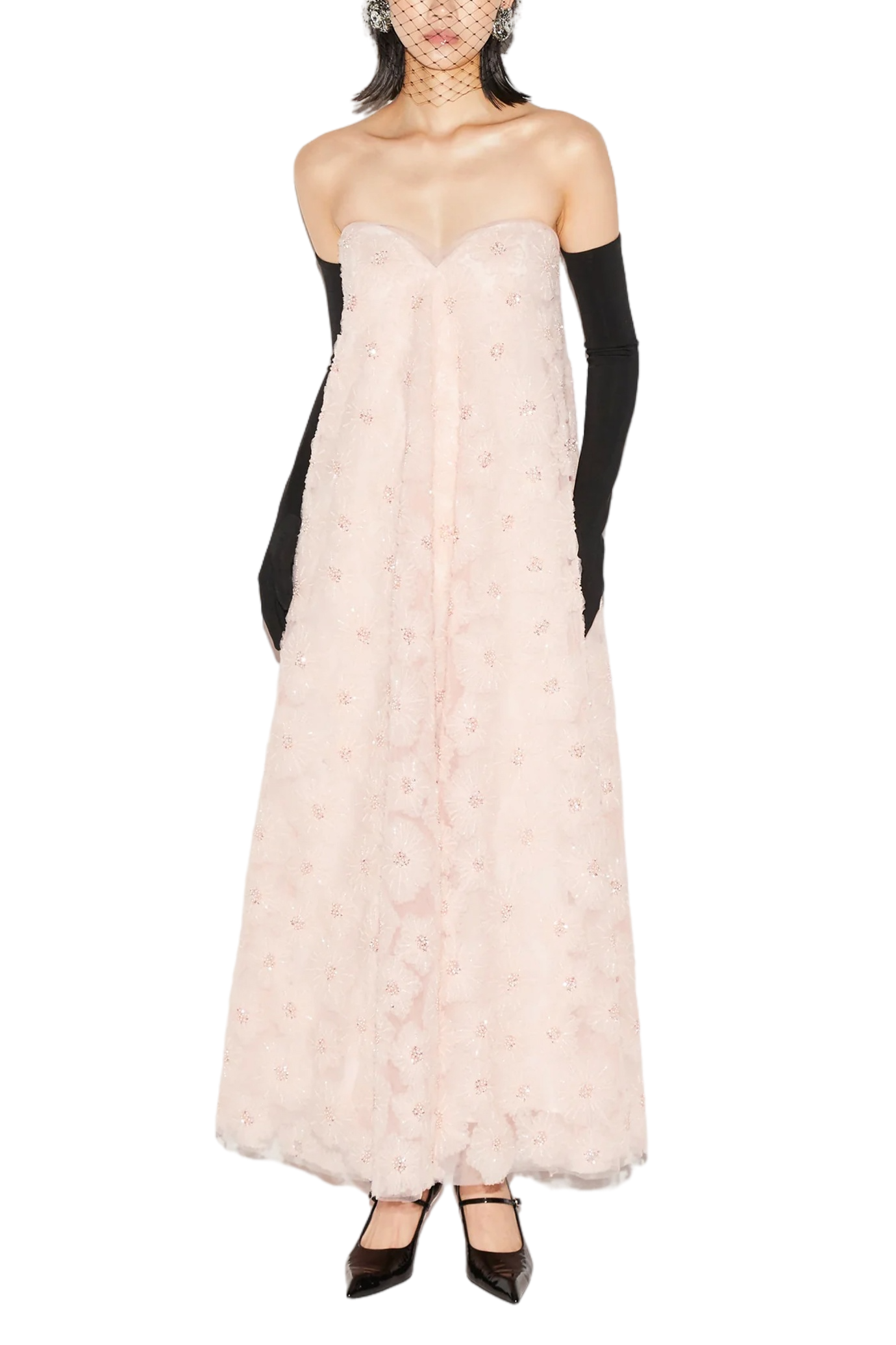 Vivia Pink Gown Embroiered Tulle