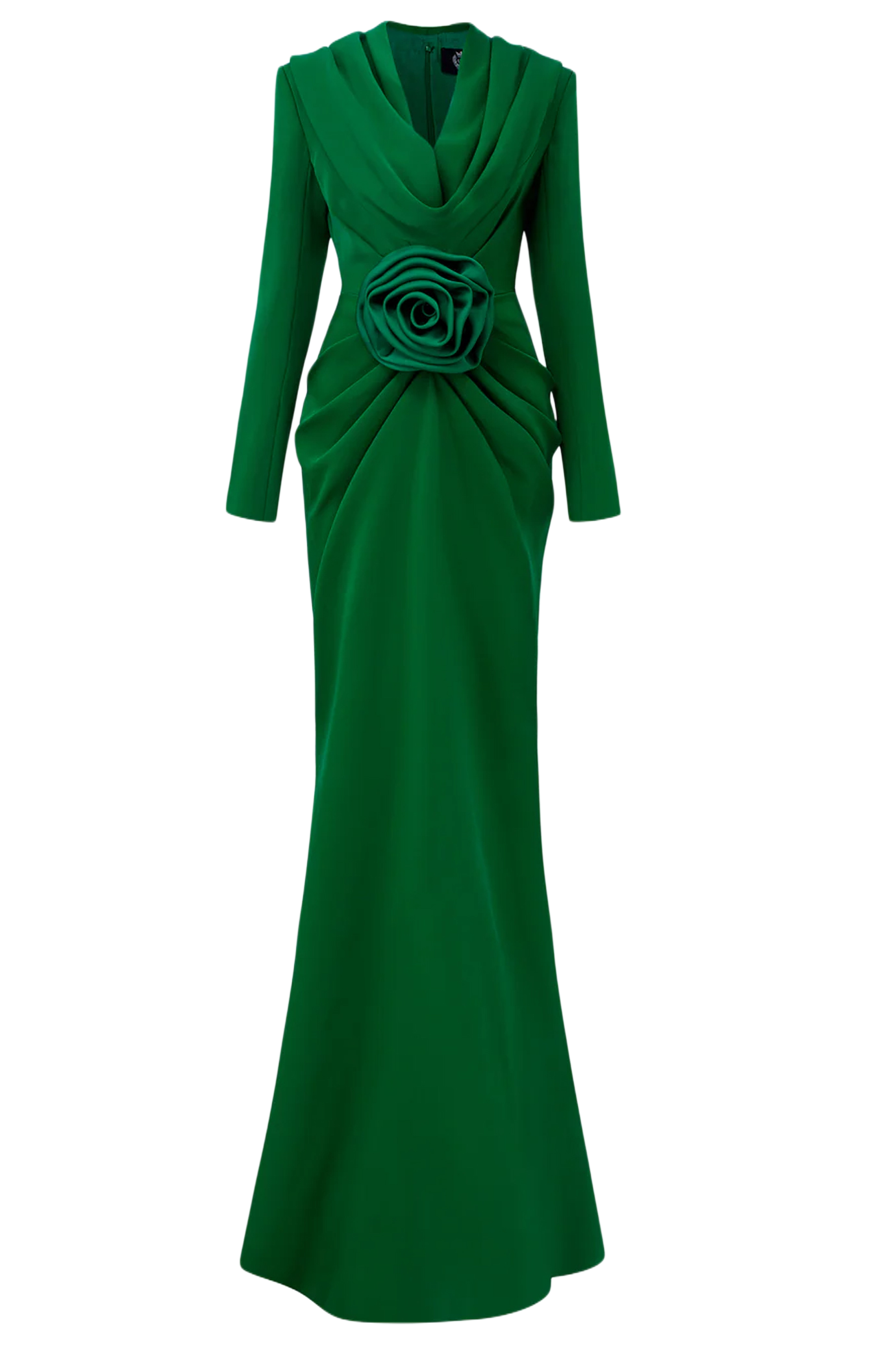 Draped Gown With Hoodie