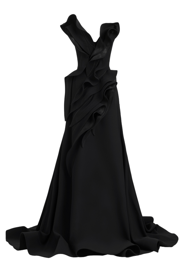 Ironworks Gown - ALBOUSHIYA - district 5 - dubai - riyadh - abaya - dresses - designers - evening wear - luxury - elegance - craftsmanship - gowns - cocktail dresses - collections - georges
