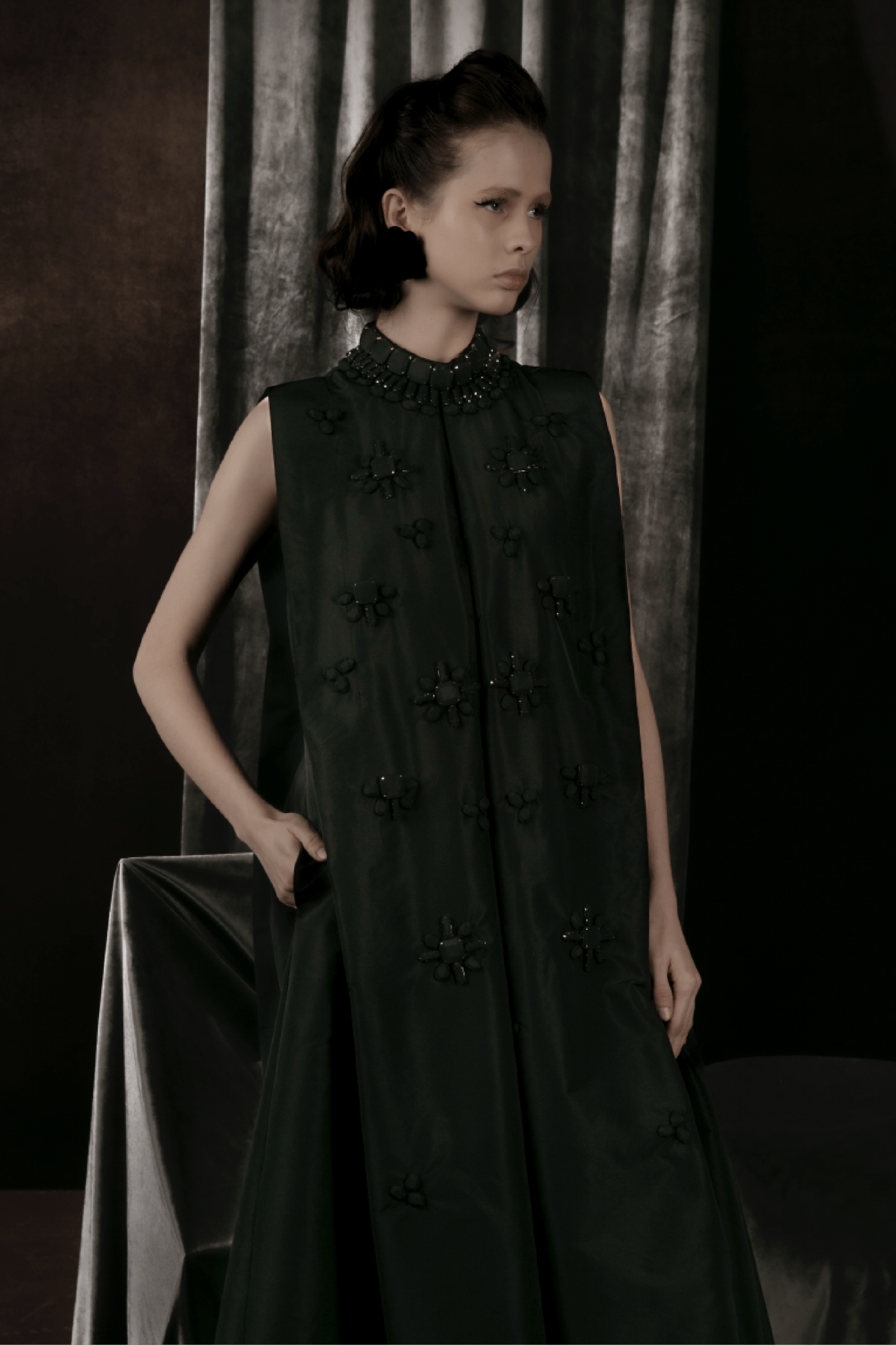 Isami Dress - ALBOUSHIYA - district 5 - dubai - riyadh - abaya - dresses - designers - evening wear - luxury - elegance - craftsmanship - gowns - cocktail dresses - collections - georges