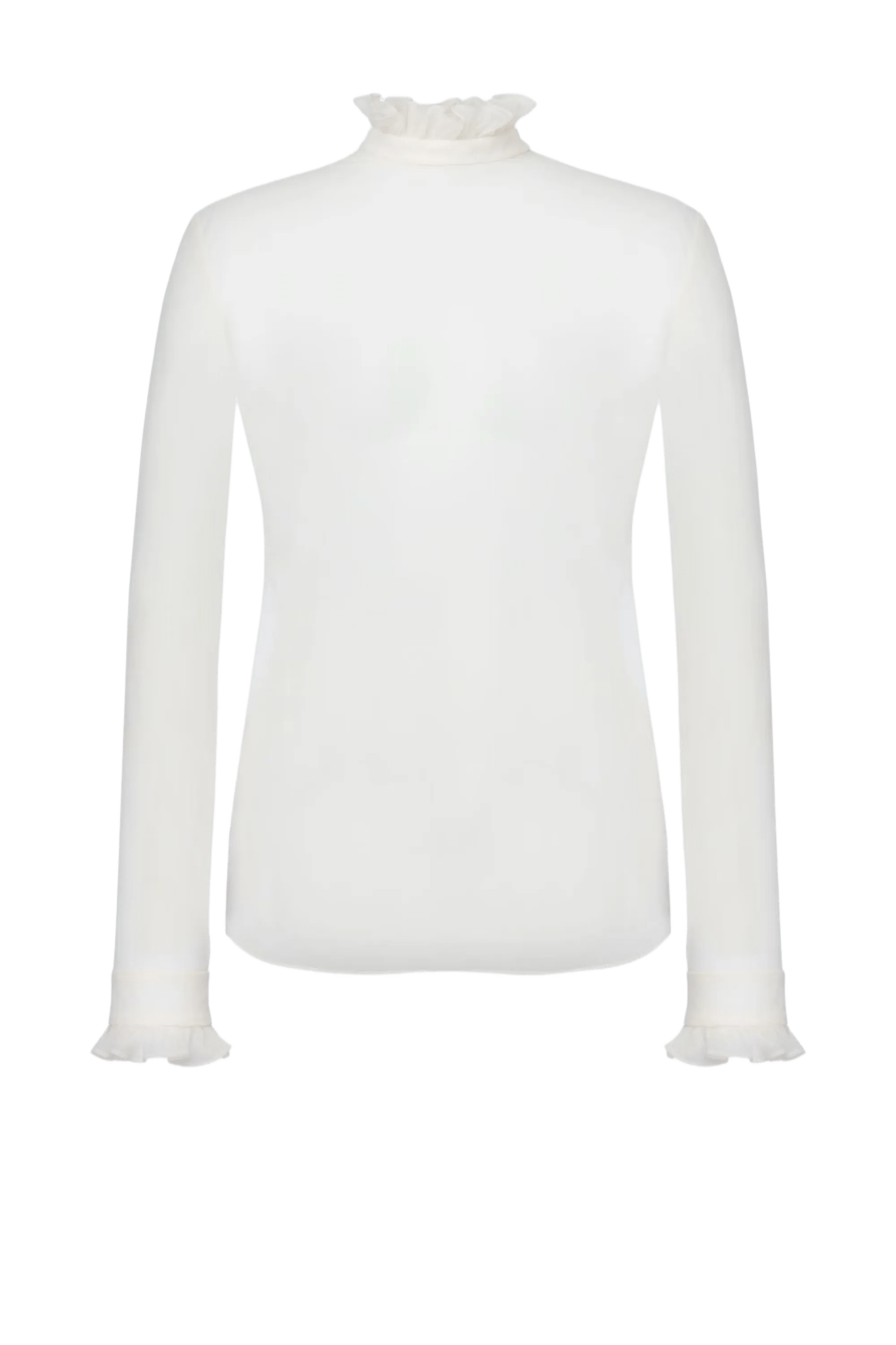 Ivory Techno Chiffon Blouse - ALBOUSHIYA - district 5 - dubai - riyadh - abaya - dresses - designers - evening wear - luxury - elegance - craftsmanship - gowns - cocktail dresses - collections - georges