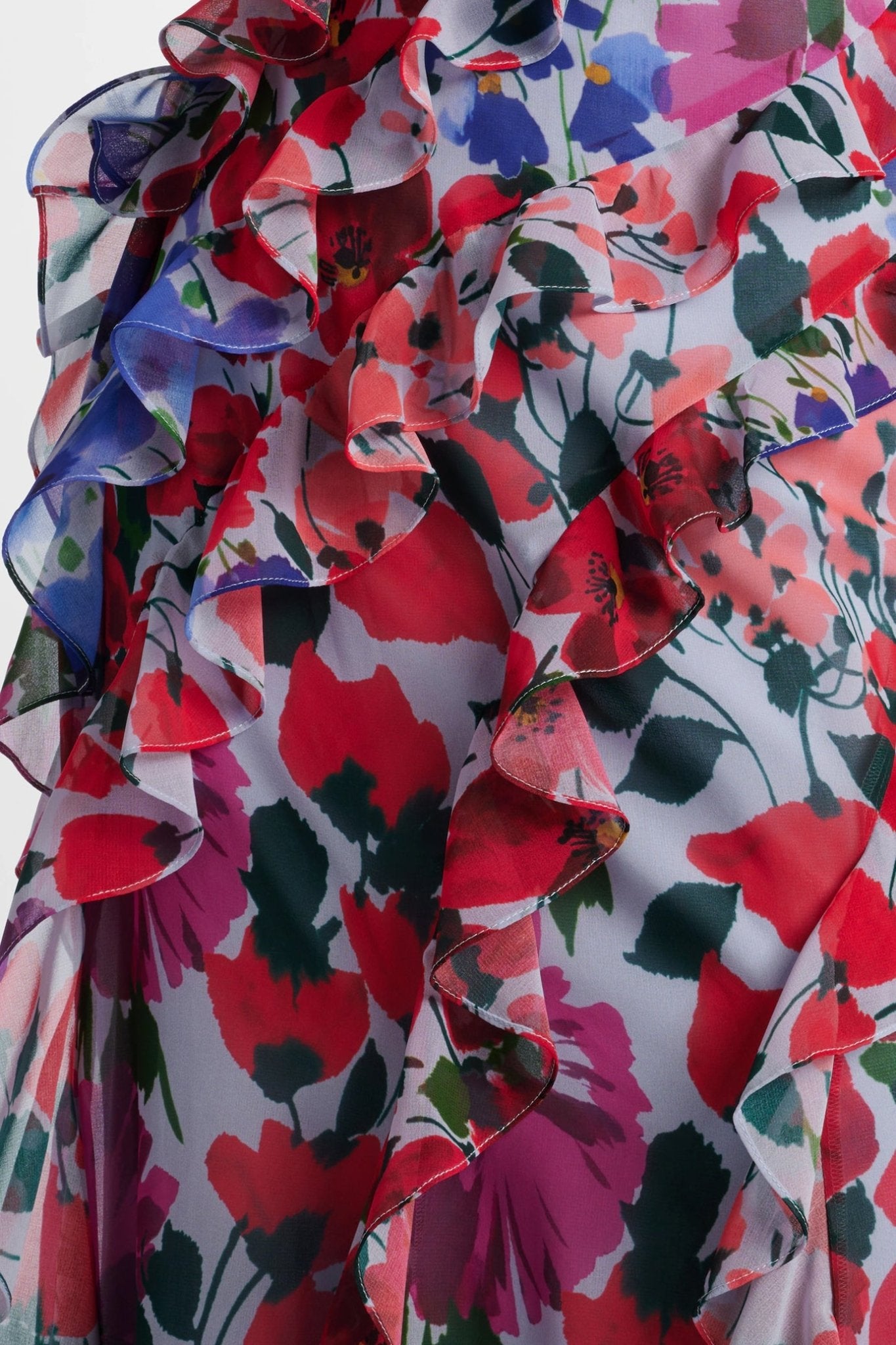 Jardin Print One Shoulder Gown - ALBOUSHIYA - district 5 - dubai - riyadh - abaya - dresses - designers - evening wear - luxury - elegance - craftsmanship - gowns - cocktail dresses - collections - georges