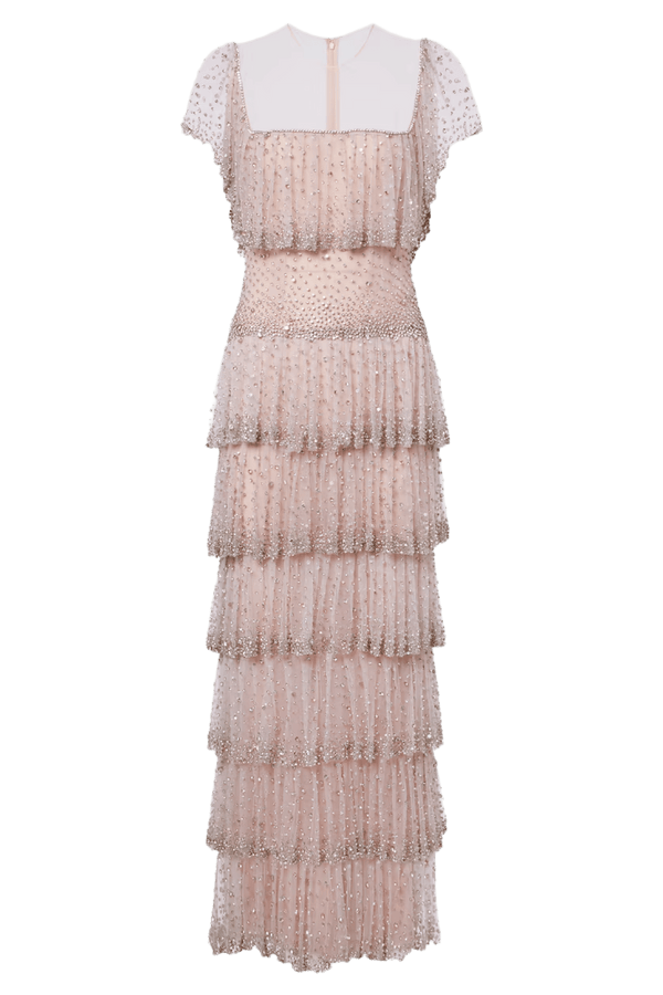 Jesenia Crystal Embellished Gown - ALBOUSHIYA - district 5 - dubai - riyadh - abaya - dresses - designers - evening wear - luxury - elegance - craftsmanship - gowns - cocktail dresses - collections - georges