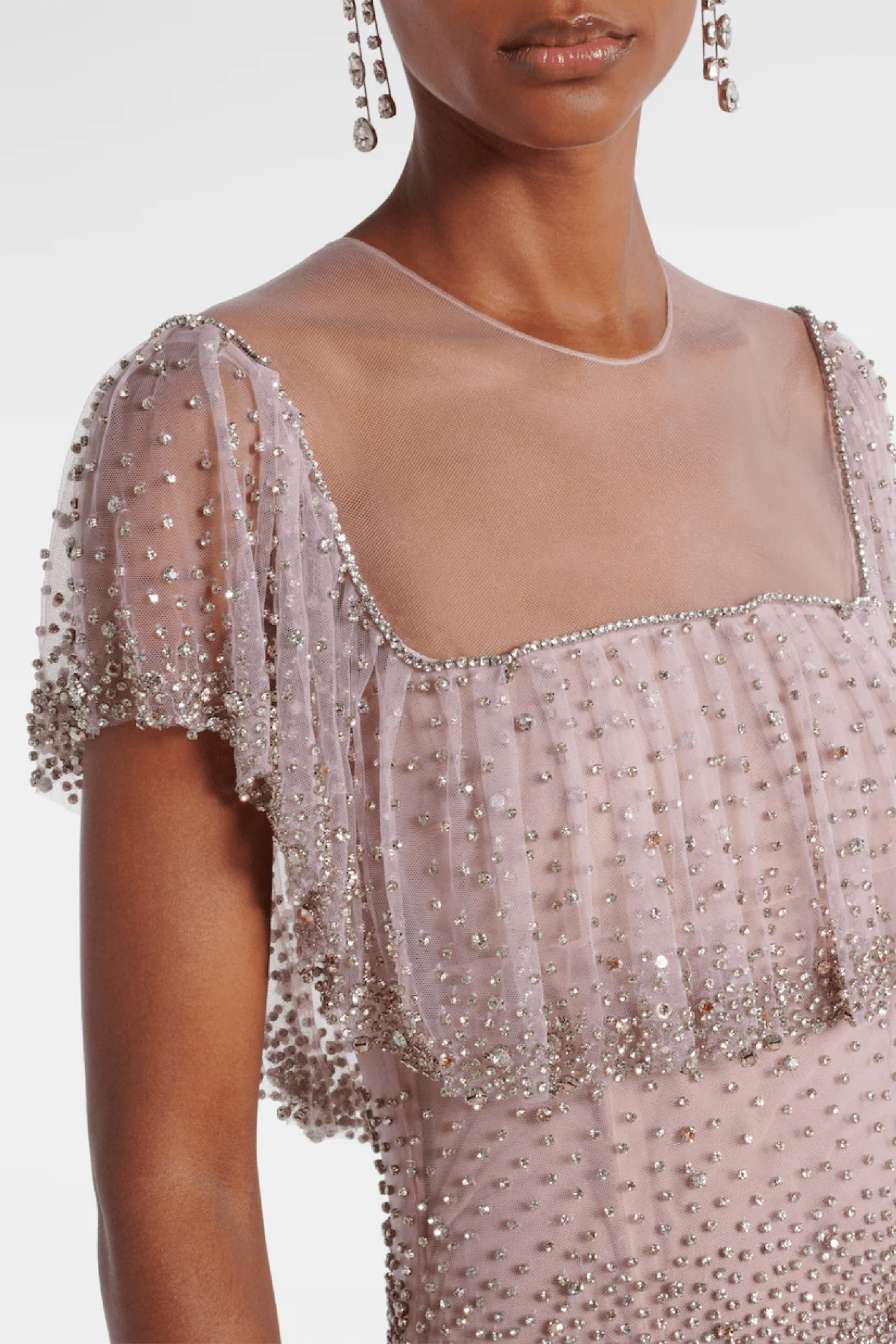 Jesenia Crystal Embellished Gown - ALBOUSHIYA - district 5 - dubai - riyadh - abaya - dresses - designers - evening wear - luxury - elegance - craftsmanship - gowns - cocktail dresses - collections - georges
