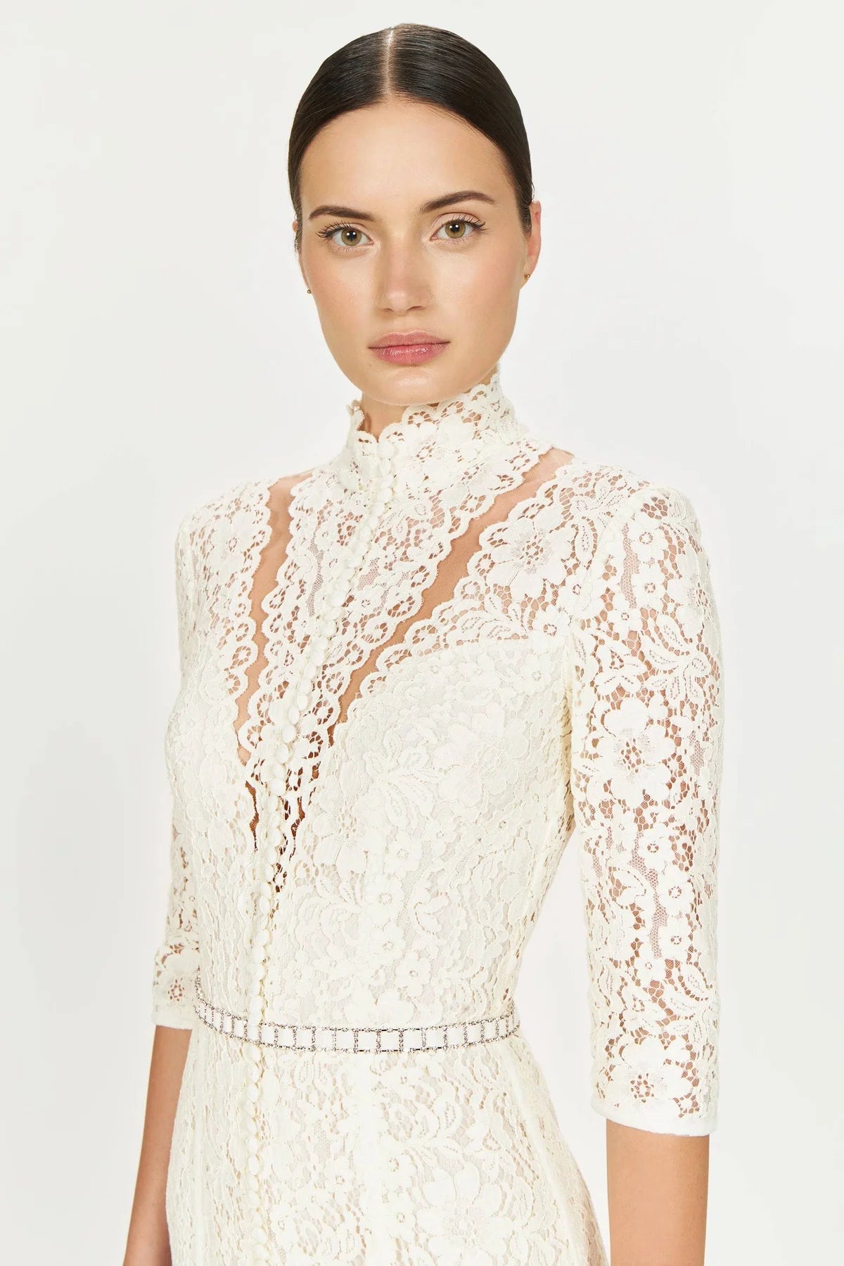 Junia Corded Lace Gown - ALBOUSHIYA - district 5 - dubai - riyadh - abaya - dresses - designers - evening wear - luxury - elegance - craftsmanship - gowns - cocktail dresses - collections - georges