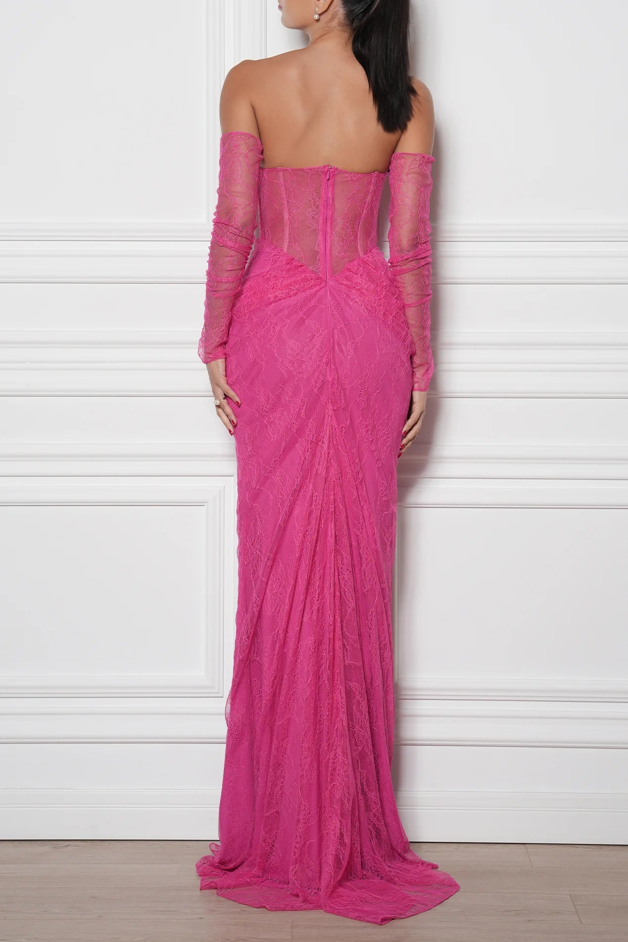Kala Lace Dress - ALBOUSHIYA - district 5 - dubai - riyadh - abaya - dresses - designers - evening wear - luxury - elegance - craftsmanship - gowns - cocktail dresses - collections - georges