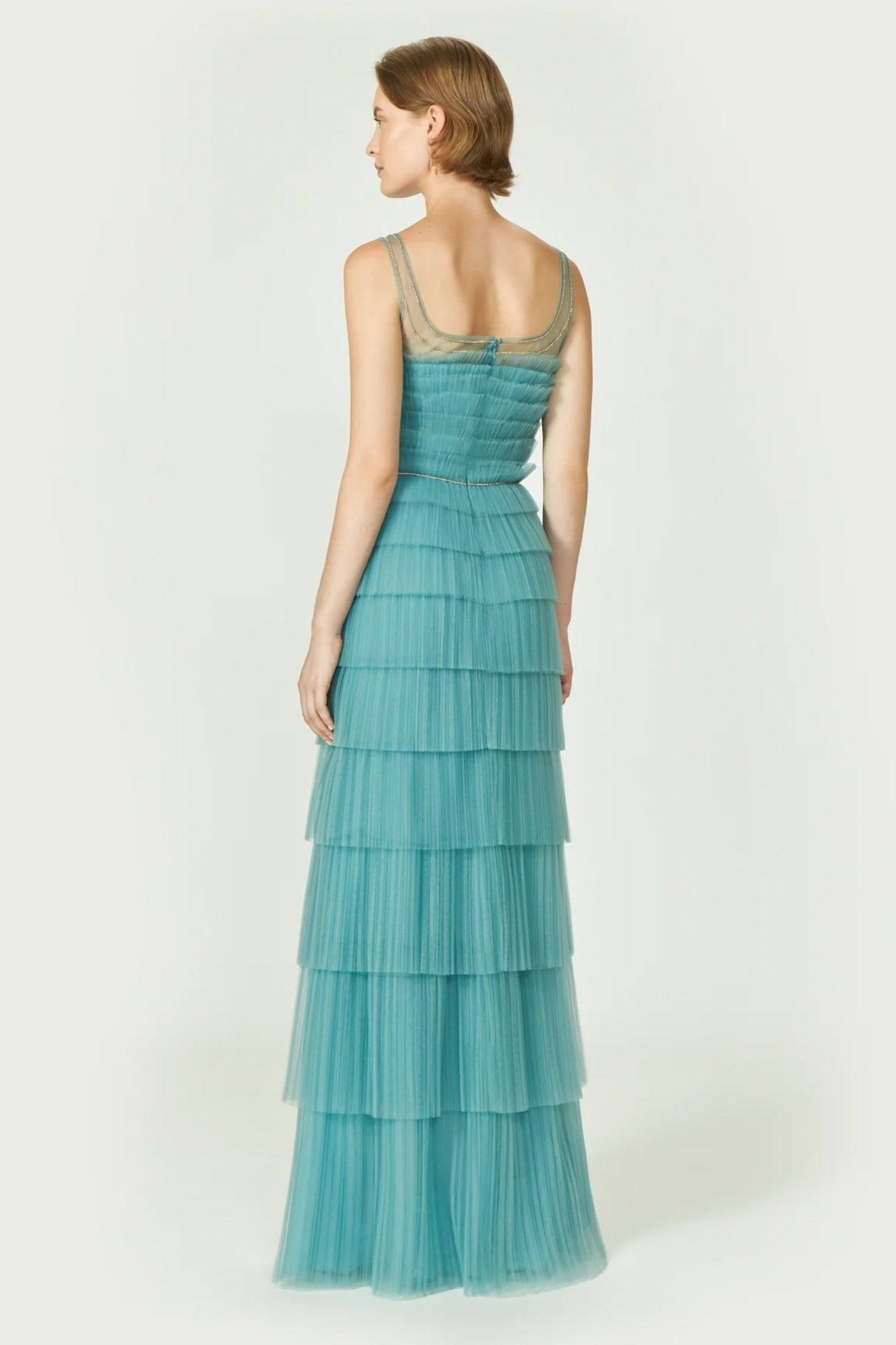 Kali Plisse Tulle Gown - ALBOUSHIYA - district 5 - dubai - riyadh - abaya - dresses - designers - evening wear - luxury - elegance - craftsmanship - gowns - cocktail dresses - collections - georges