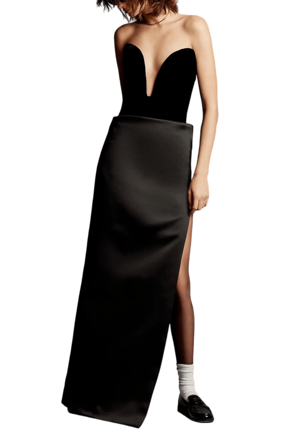 Kate Bustier Dress ın Blend - ALBOUSHIYA - district 5 - dubai - riyadh - abaya - dresses - designers - evening wear - luxury - elegance - craftsmanship - gowns - cocktail dresses - collections - georges