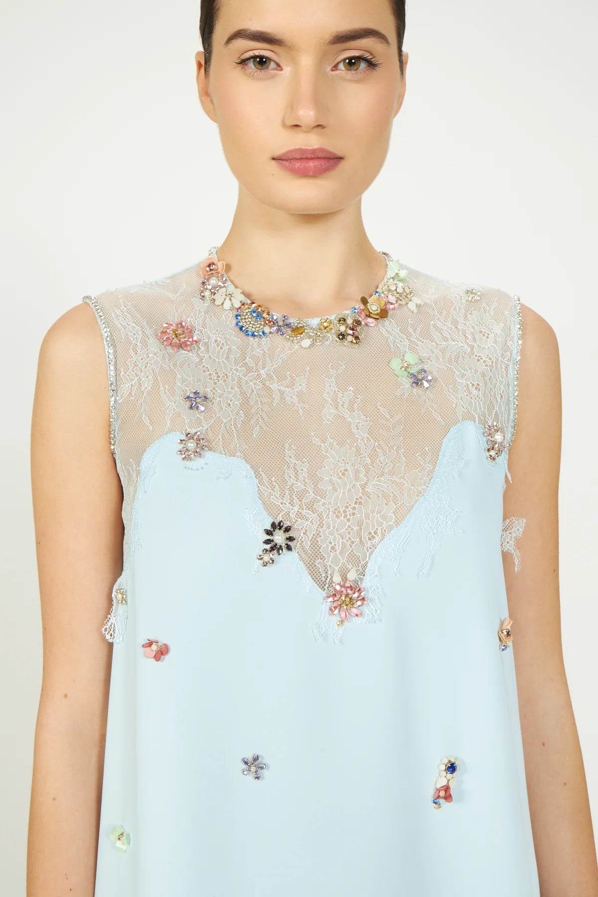 Keeva Crystal Crepe Dress - ALBOUSHIYA - district 5 - dubai - riyadh - abaya - dresses - designers - evening wear - luxury - elegance - craftsmanship - gowns - cocktail dresses - collections - georges