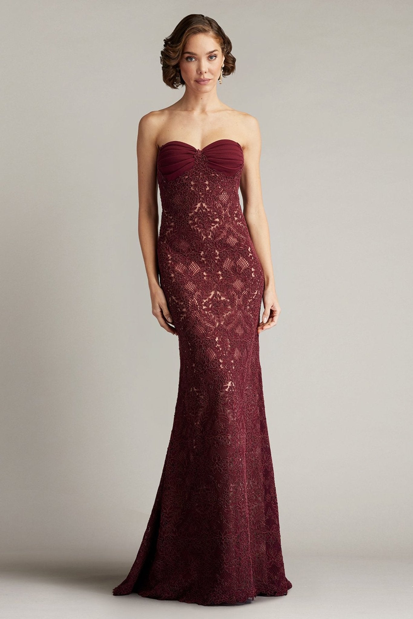 Kohli Strapless Lattice Embroidered Gown - ALBOUSHIYA - district 5 - dubai - riyadh - abaya - dresses - designers - evening wear - luxury - elegance - craftsmanship - gowns - cocktail dresses - collections - georges