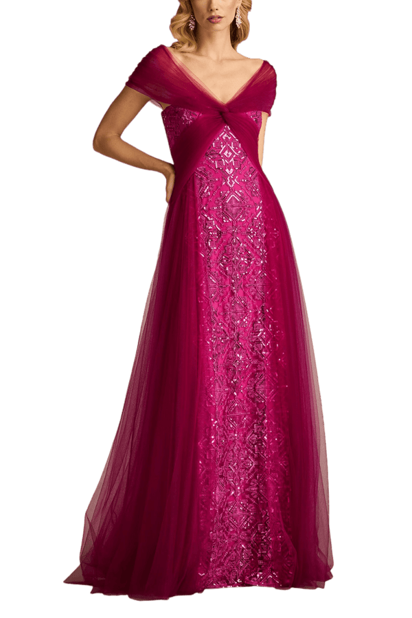 Kollmer Sequin Embroidered Tulle Gown - ALBOUSHIYA - district 5 - dubai - riyadh - abaya - dresses - designers - evening wear - luxury - elegance - craftsmanship - gowns - cocktail dresses - collections - georges