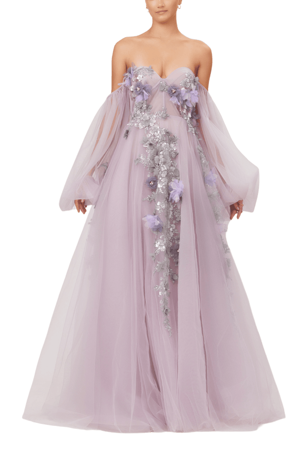 Lavender Ball Gown - ALBOUSHIYA - district 5 - dubai - riyadh - abaya - dresses - designers - evening wear - luxury - elegance - craftsmanship - gowns - cocktail dresses - collections - georges