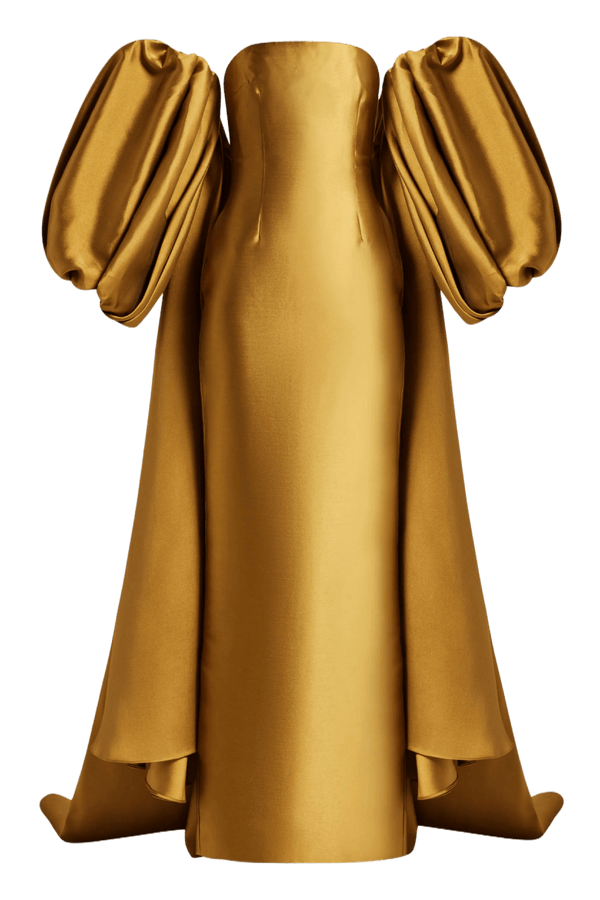 Lea Puff - Sleeved Maxi Dress - ALBOUSHIYA - district 5 - dubai - riyadh - abaya - dresses - designers - evening wear - luxury - elegance - craftsmanship - gowns - cocktail dresses - collections - georges