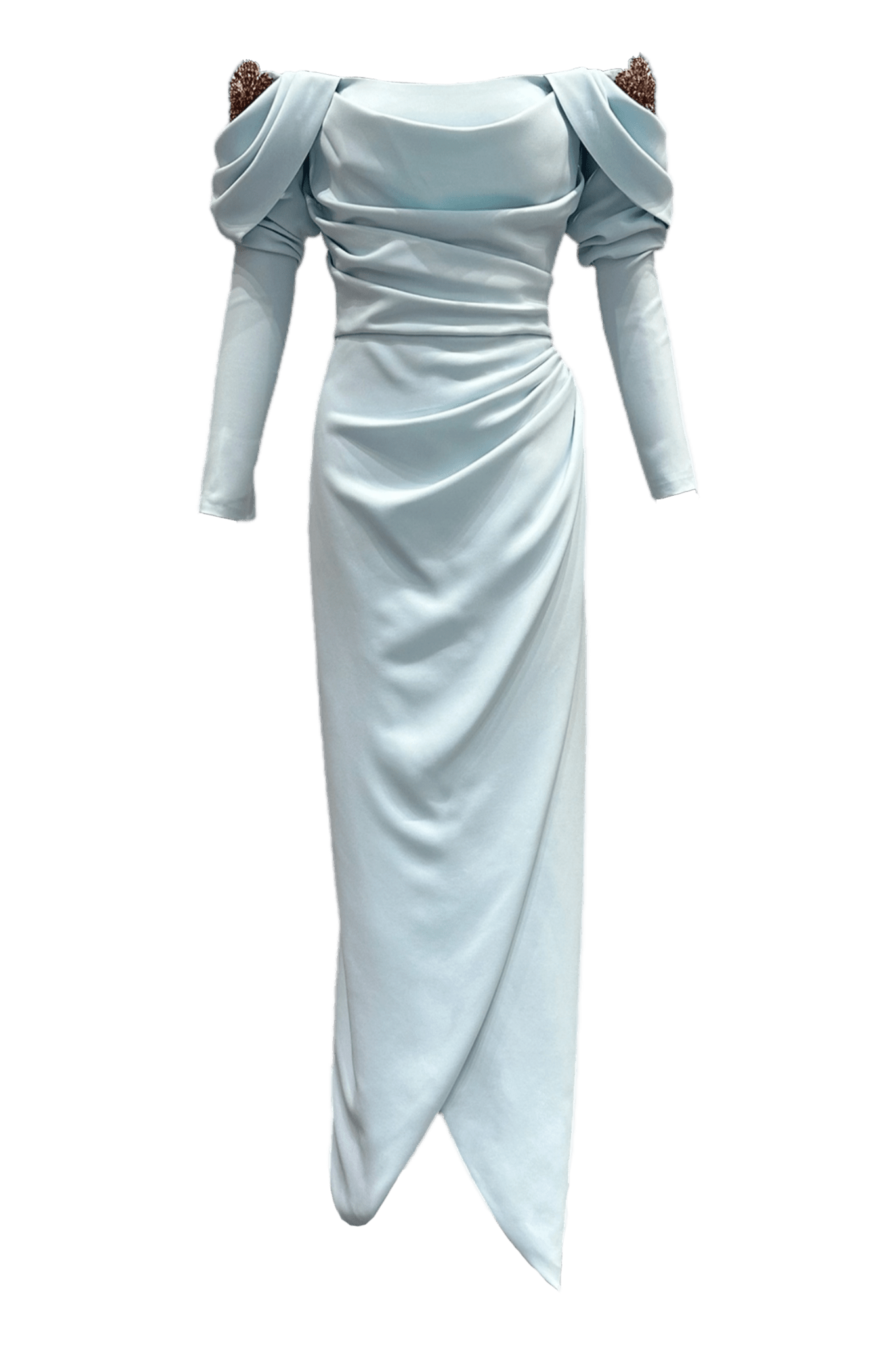 Lilas Crepe Gown - ALBOUSHIYA - district 5 - dubai - riyadh - abaya - dresses - designers - evening wear - luxury - elegance - craftsmanship - gowns - cocktail dresses - collections - georges