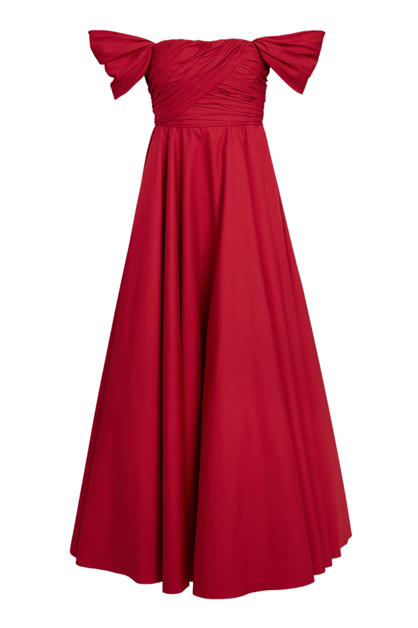 Long Corsage Red Popeline Dress - ALBOUSHIYA - district 5 - dubai - riyadh - abaya - dresses - designers - evening wear - luxury - elegance - craftsmanship - gowns - cocktail dresses - collections - georges