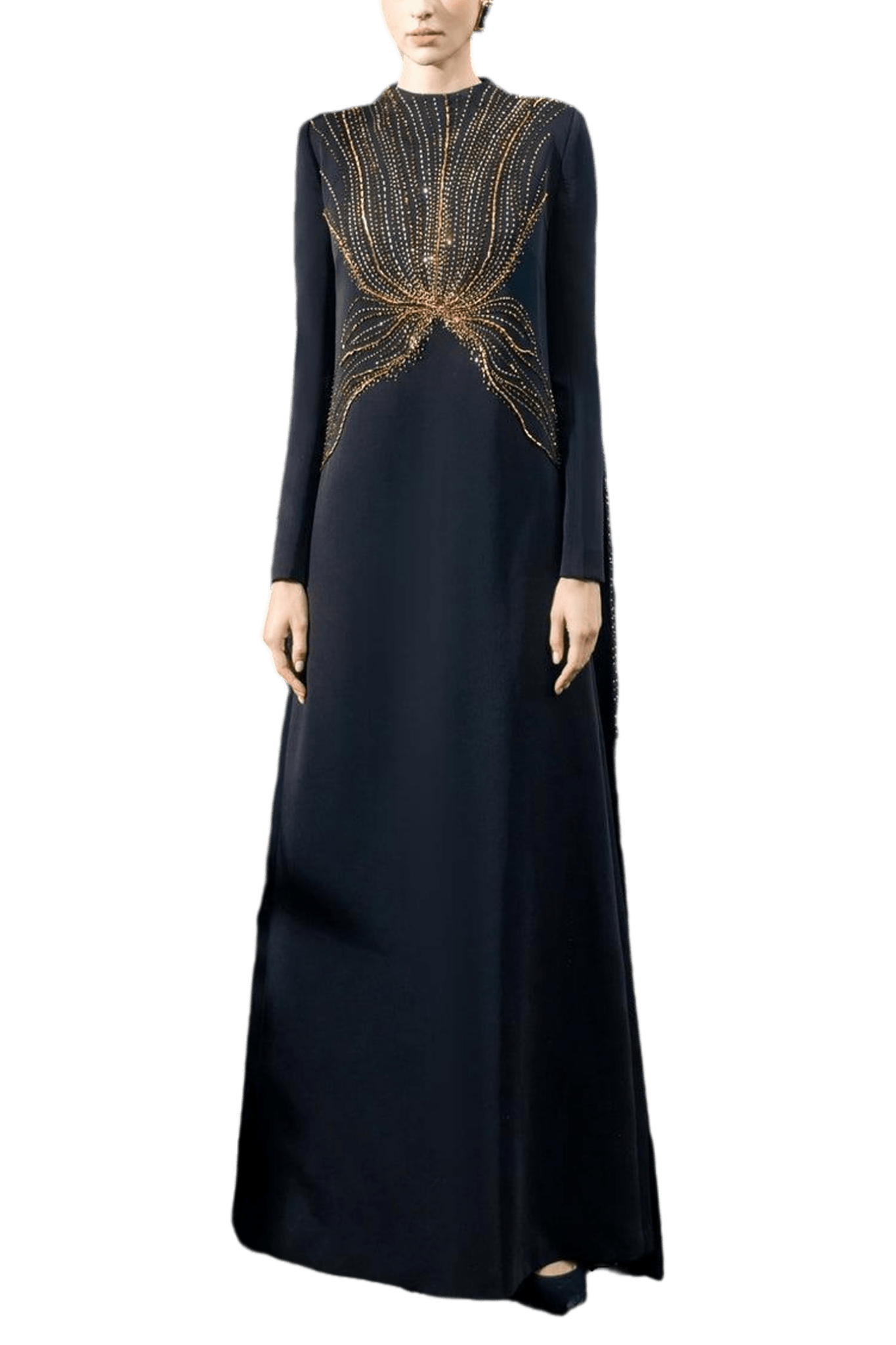 Long Flap Crystal - Embellished Dress - ALBOUSHIYA - district 5 - dubai - riyadh - abaya - dresses - designers - evening wear - luxury - elegance - craftsmanship - gowns - cocktail dresses - collections - georges