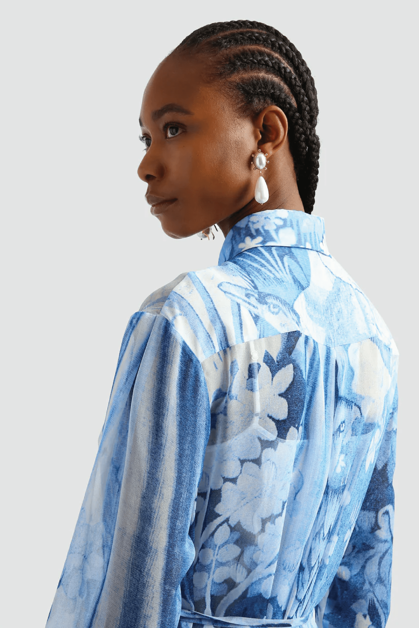 Long Sleeve Pleated Detail Gown - ALBOUSHIYA - district 5 - dubai - riyadh - abaya - dresses - designers - evening wear - luxury - elegance - craftsmanship - gowns - cocktail dresses - collections - georges