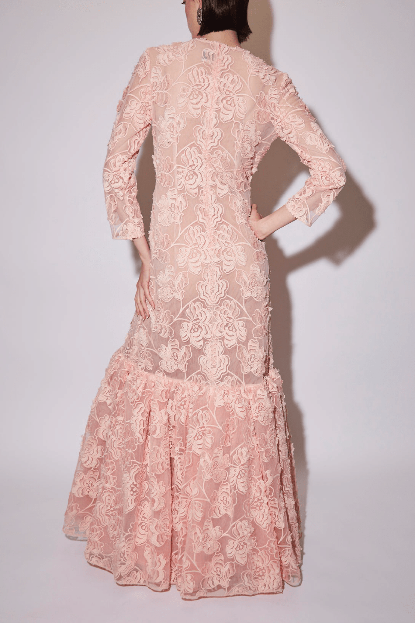 Lorelei Gown Pink Embroidered Tulle - ALBOUSHIYA - district 5 - dubai - riyadh - abaya - dresses - designers - evening wear - luxury - elegance - craftsmanship - gowns - cocktail dresses - collections - georges