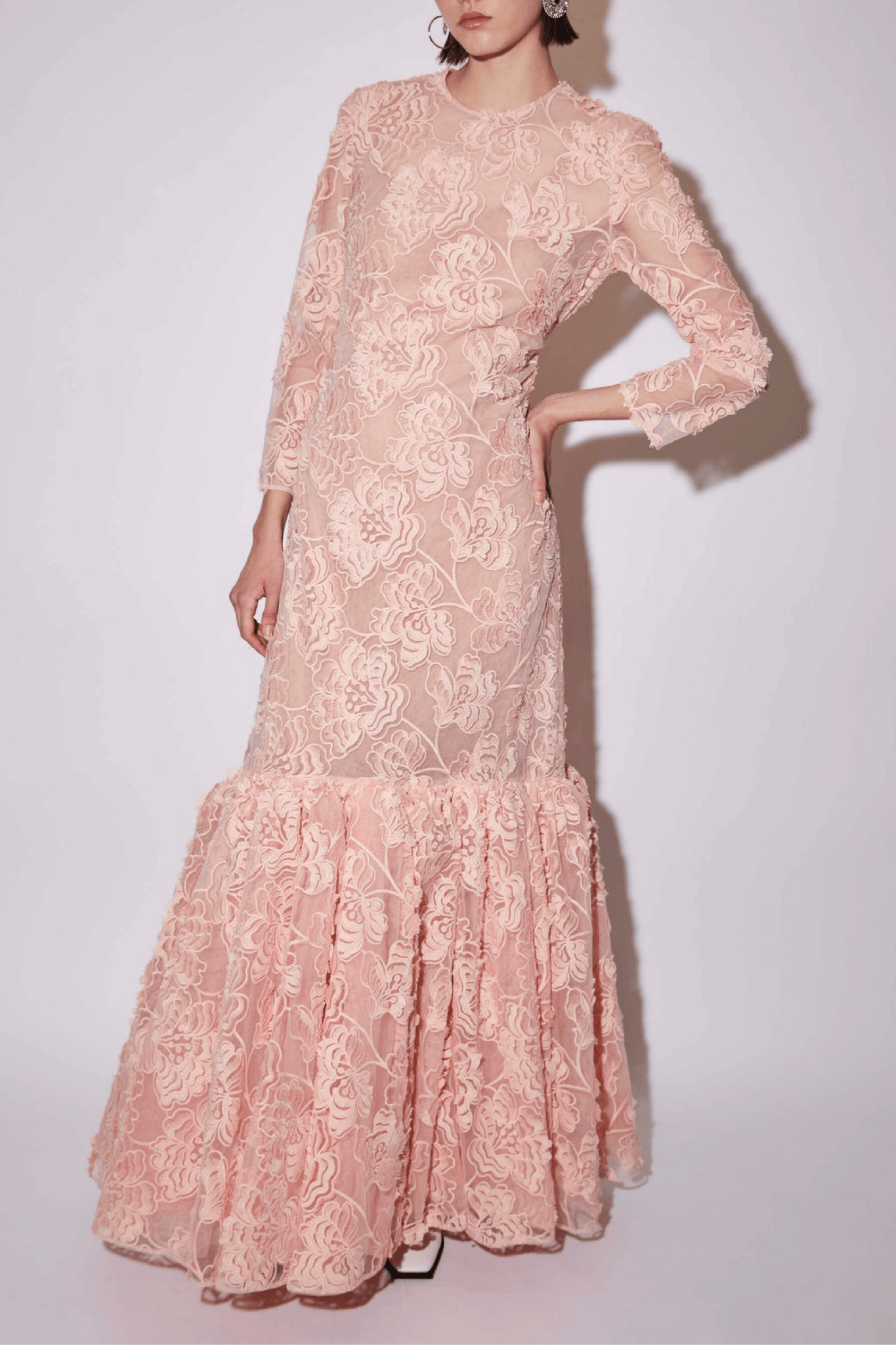 Lorelei Gown Pink Embroidered Tulle - ALBOUSHIYA - district 5 - dubai - riyadh - abaya - dresses - designers - evening wear - luxury - elegance - craftsmanship - gowns - cocktail dresses - collections - georges