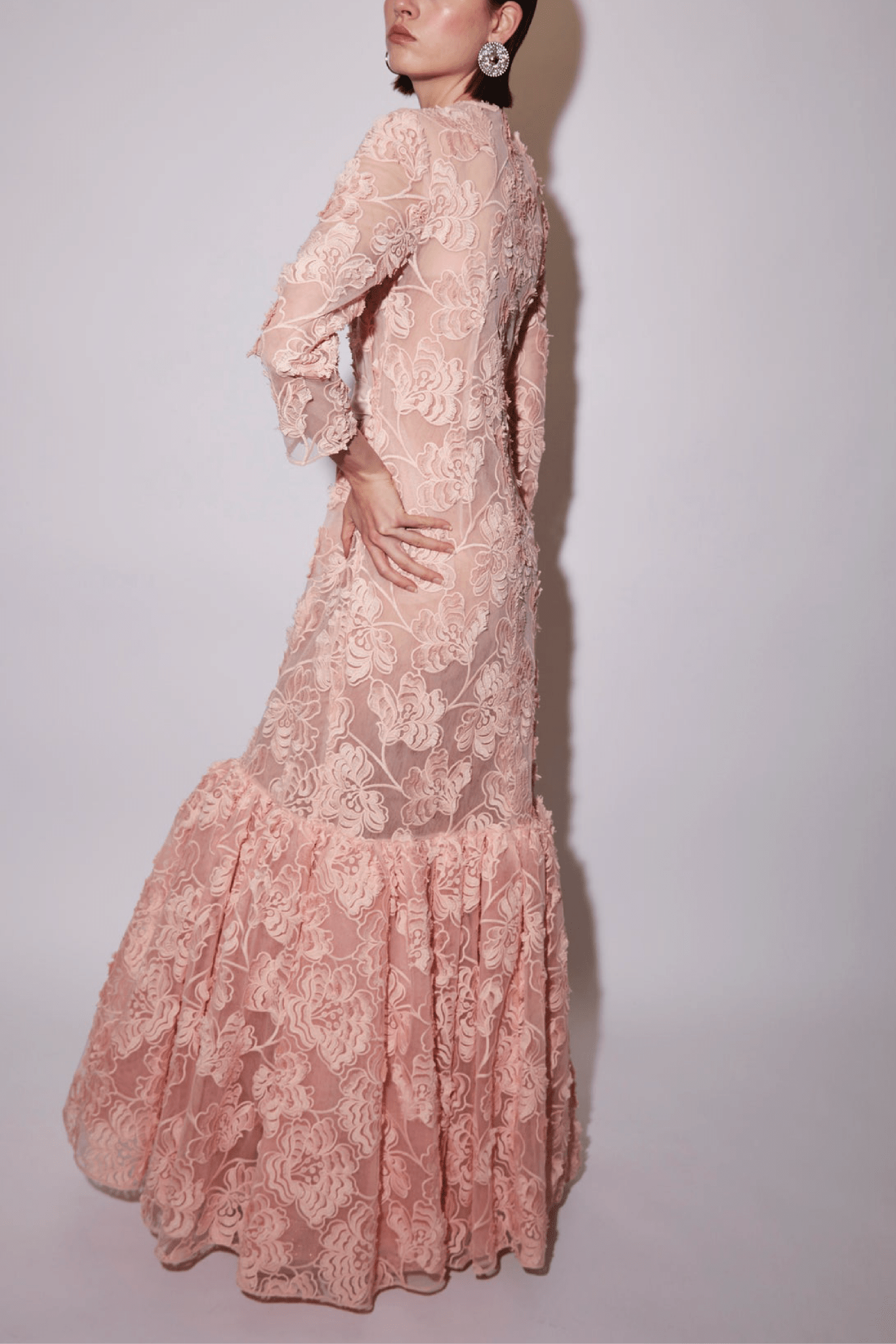 Lorelei Gown Pink Embroidered Tulle - ALBOUSHIYA - district 5 - dubai - riyadh - abaya - dresses - designers - evening wear - luxury - elegance - craftsmanship - gowns - cocktail dresses - collections - georges