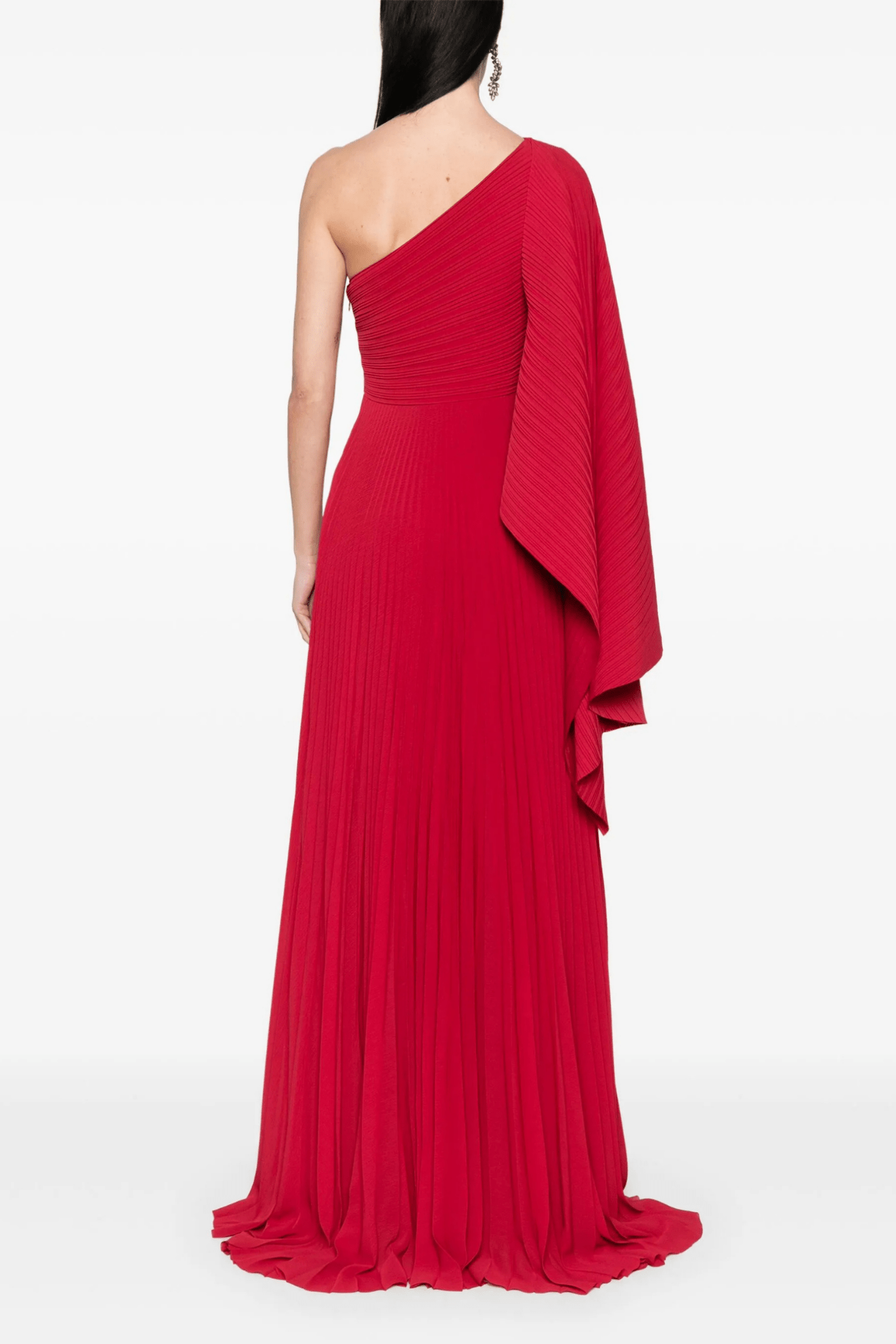 Maci One Shoulder Pleated Chiffon Gown - ALBOUSHIYA - district 5 - dubai - riyadh - abaya - dresses - designers - evening wear - luxury - elegance - craftsmanship - gowns - cocktail dresses - collections - georges