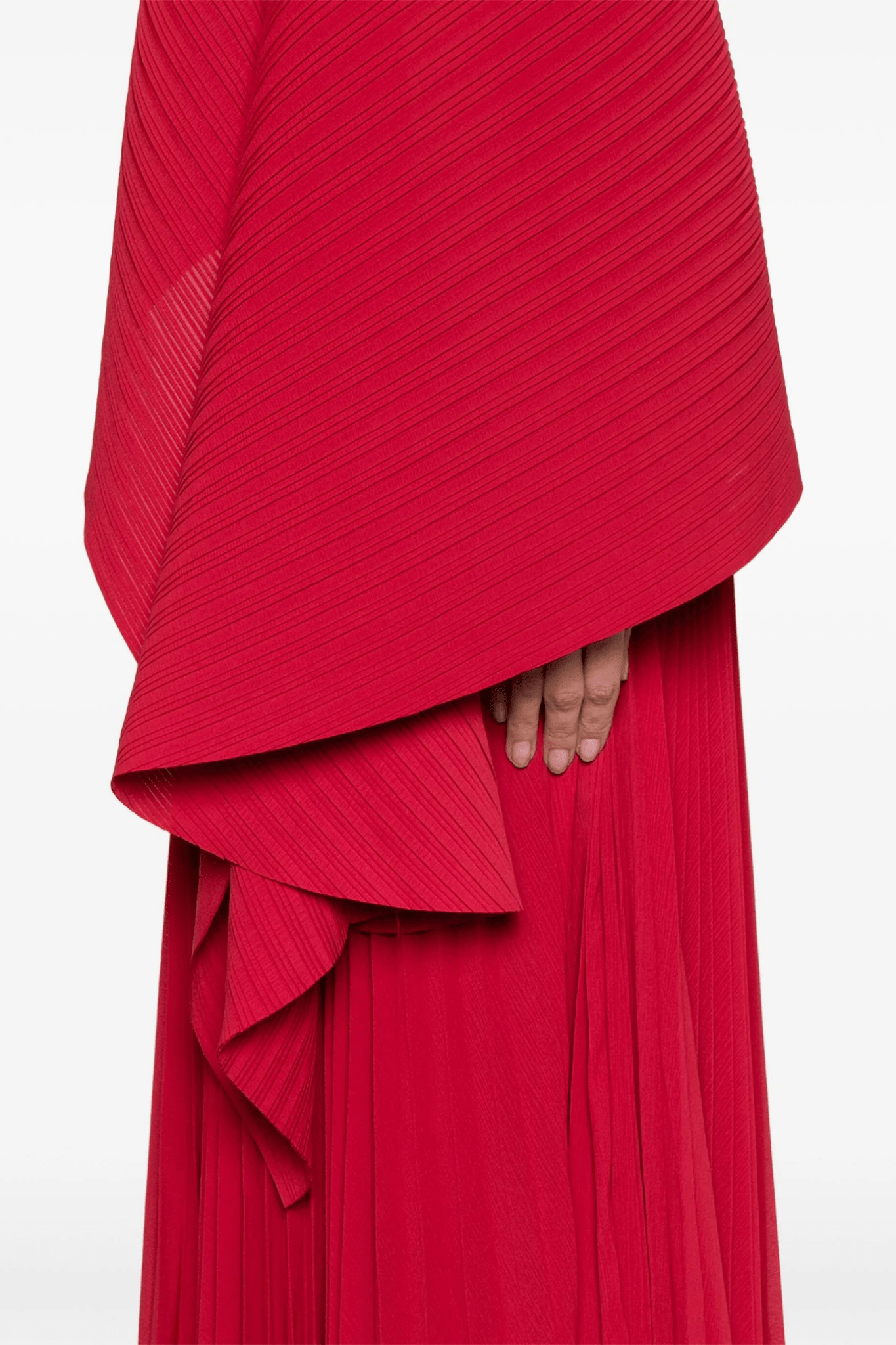 Maci One Shoulder Pleated Chiffon Gown - ALBOUSHIYA - district 5 - dubai - riyadh - abaya - dresses - designers - evening wear - luxury - elegance - craftsmanship - gowns - cocktail dresses - collections - georges