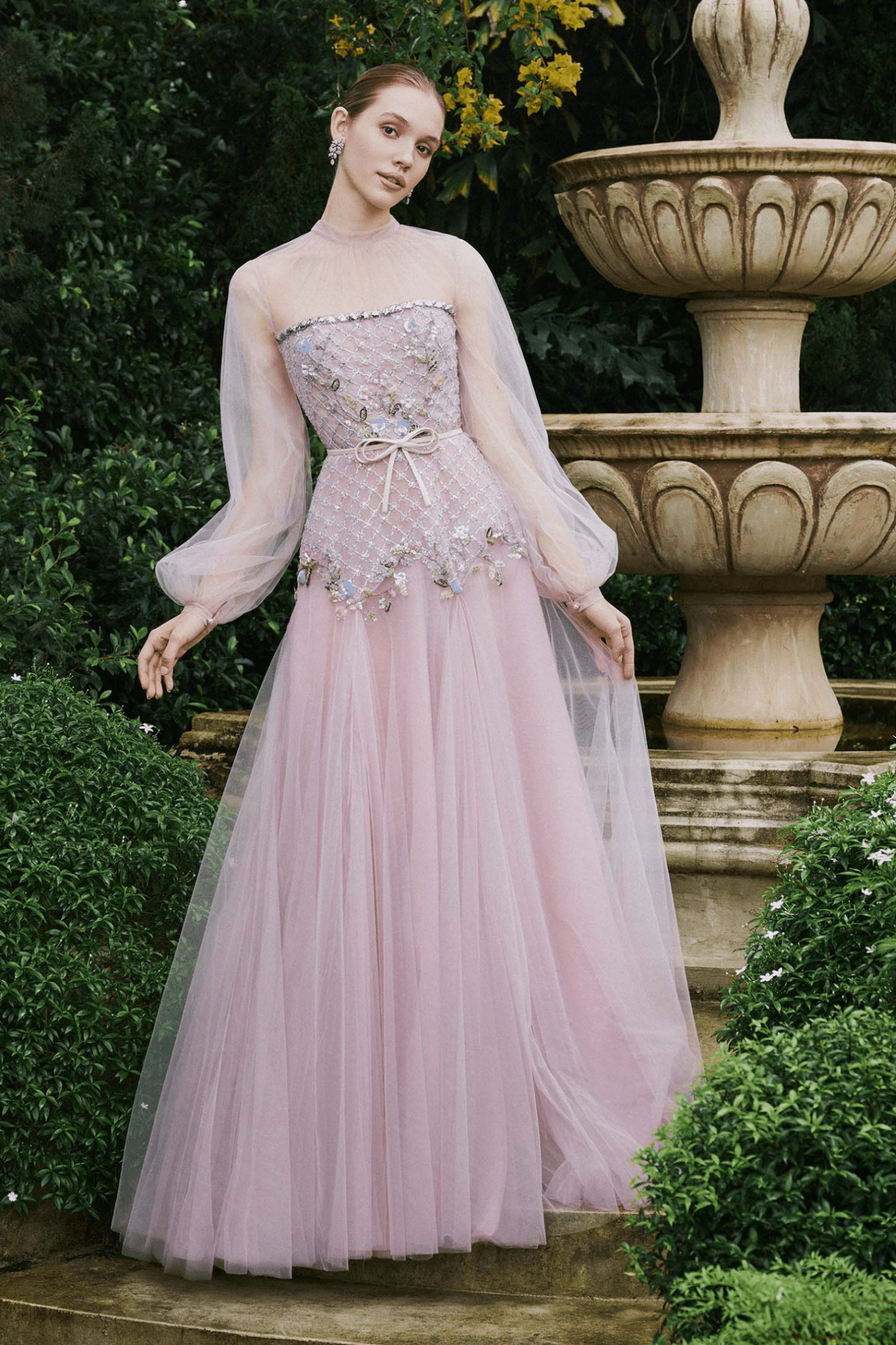 Magnolia Mist - ALBOUSHIYA - district 5 - dubai - riyadh - abaya - dresses - designers - evening wear - luxury - elegance - craftsmanship - gowns - cocktail dresses - collections - georges