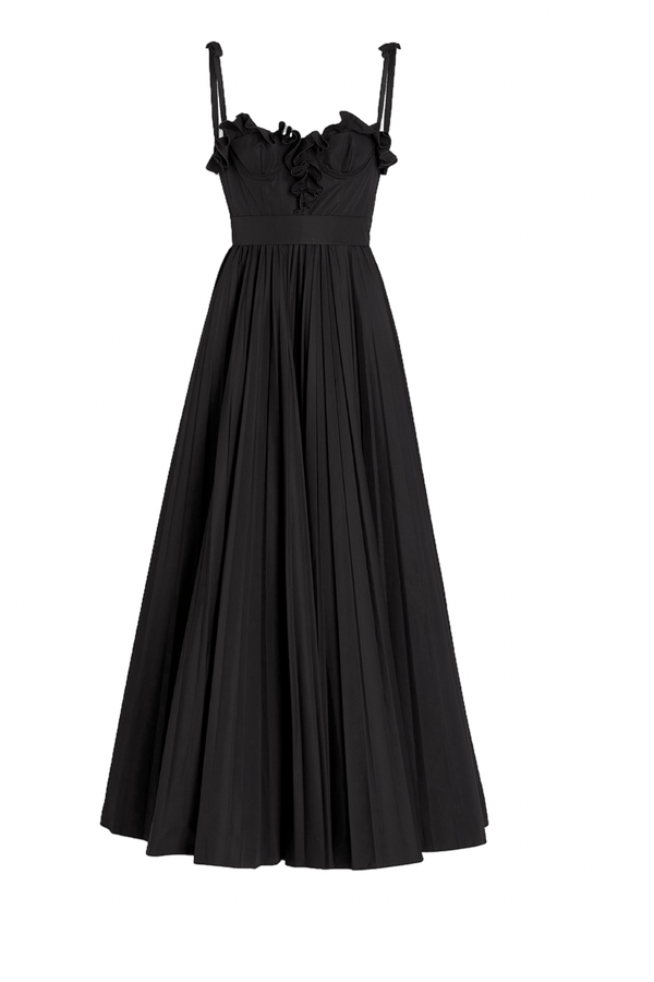 Midi Popeline Dress - ALBOUSHIYA - district 5 - dubai - riyadh - abaya - dresses - designers - evening wear - luxury - elegance - craftsmanship - gowns - cocktail dresses - collections - georges