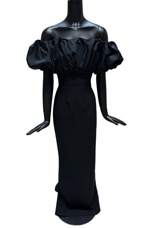 Milia Black Long Dress - ALBOUSHIYA - district 5 - dubai - riyadh - abaya - dresses - designers - evening wear - luxury - elegance - craftsmanship - gowns - cocktail dresses - collections - georges