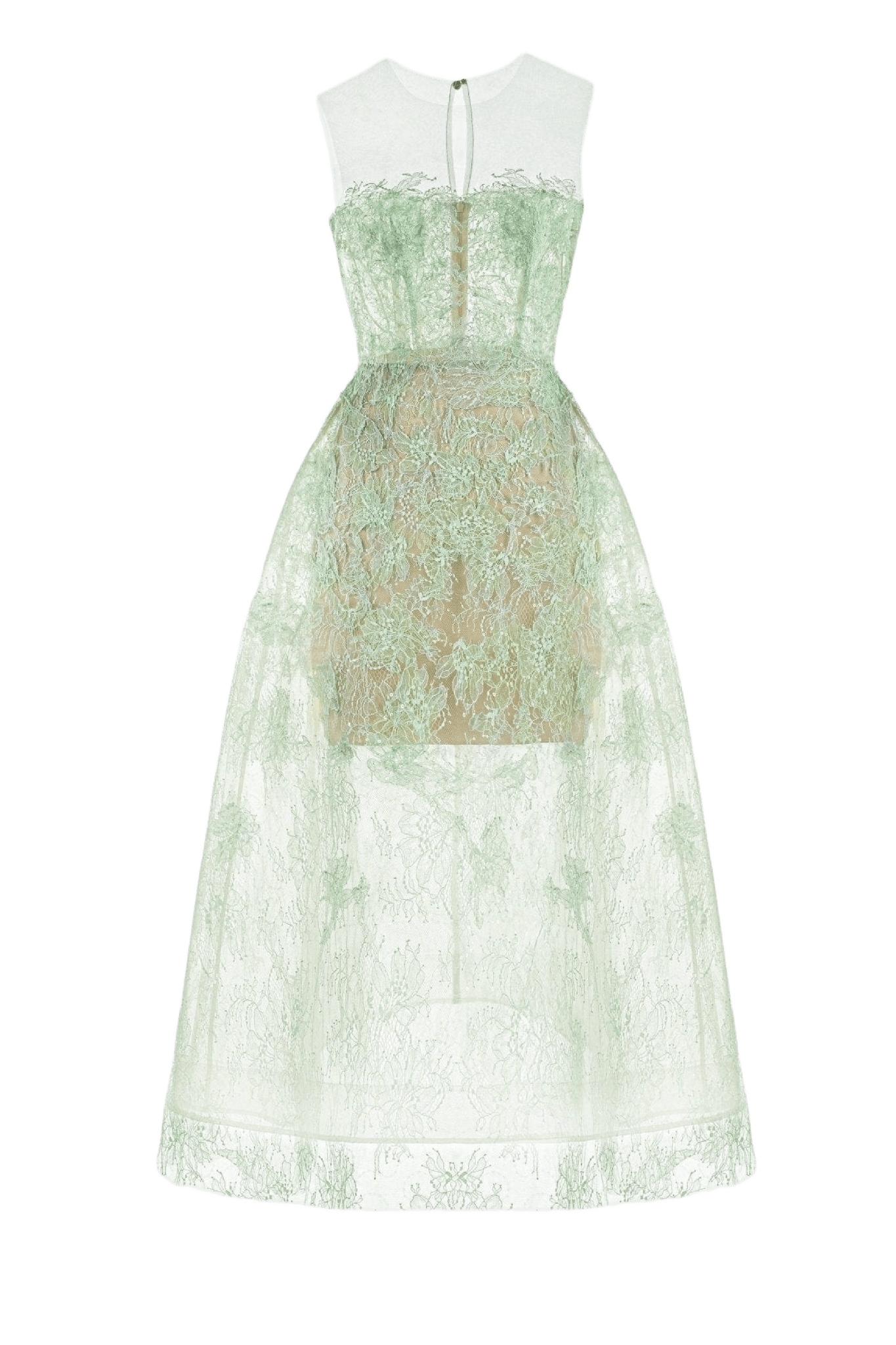 Mint Beaded Lace Dress - ALBOUSHIYA - district 5 - dubai - riyadh - abaya - dresses - designers - evening wear - luxury - elegance - craftsmanship - gowns - cocktail dresses - collections - georges
